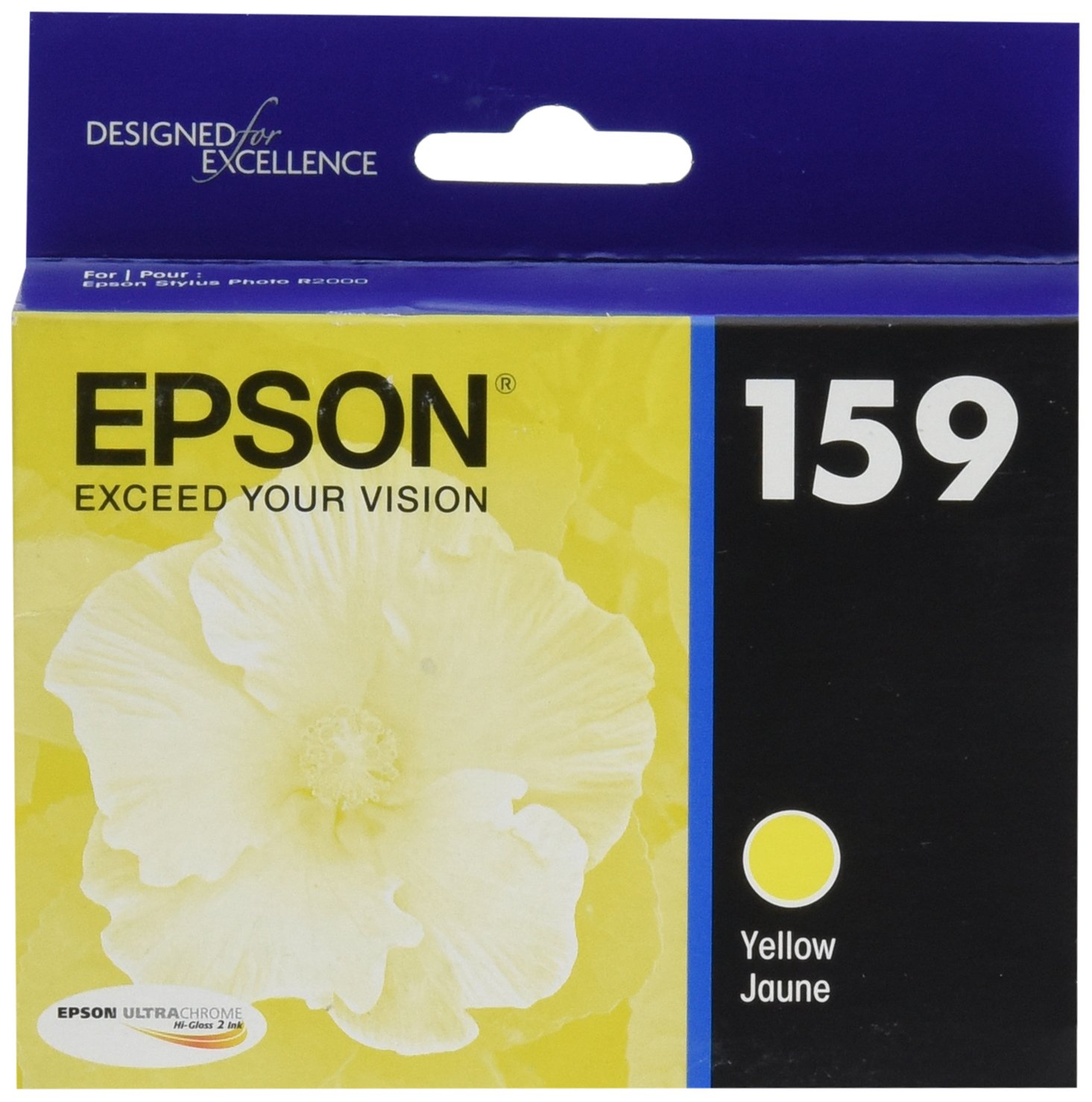 Epson UltraChrome Hi-Gloss 159 Yellow Inkjet Cartridge (T159420) - Premium Photo Printing for Professional Photography & Art Projects