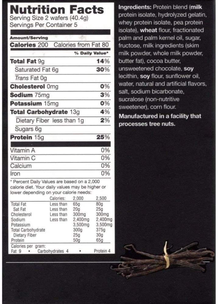 PROTIFIT High Protein Wafer Bar - 15g Protein, Low Calorie, Low Carb, Low Fat, No Trans Fat, Cholesterol Free, Ideal Protein Compatible, Vanilla Flavor (5 Servings Per Box) | Perfect for Post-Workout Recovery, Keto Diet & Healthy Snacking