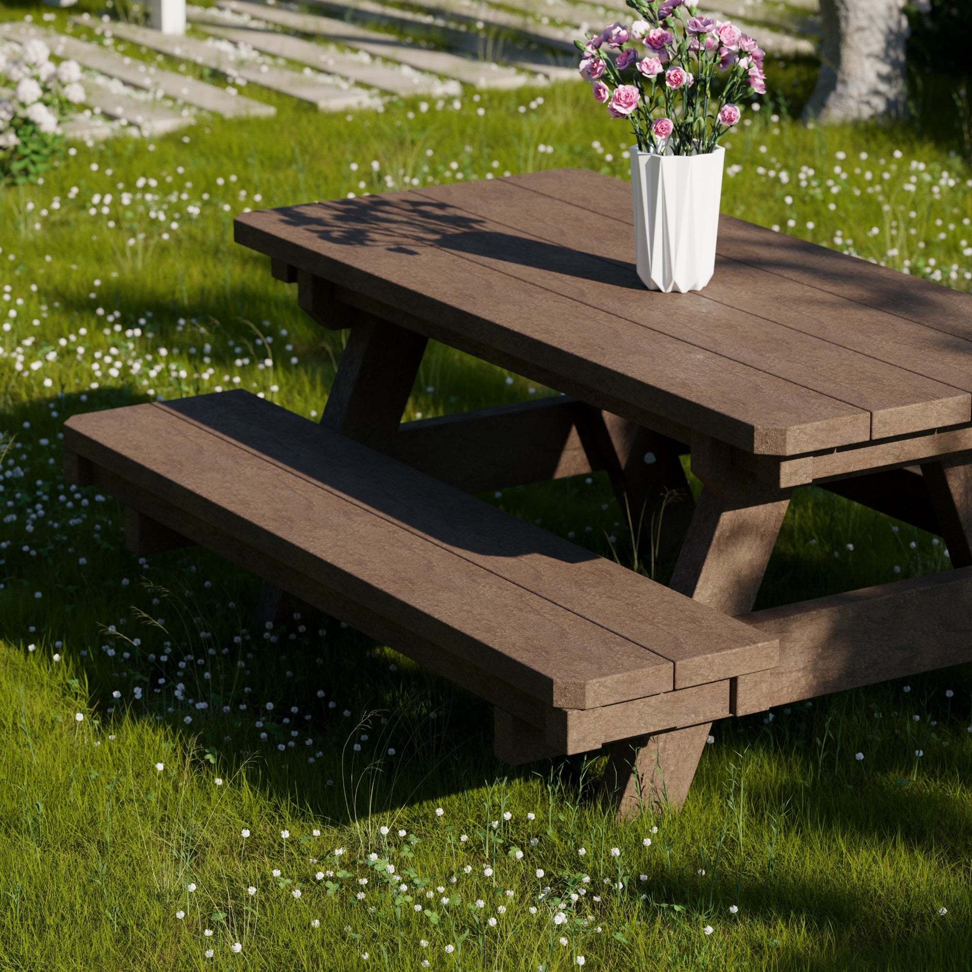 Heritage Kids Picnic Table - Durable Outdoor Wooden Table for Children's Playtime, Backyard, and Garden Activities