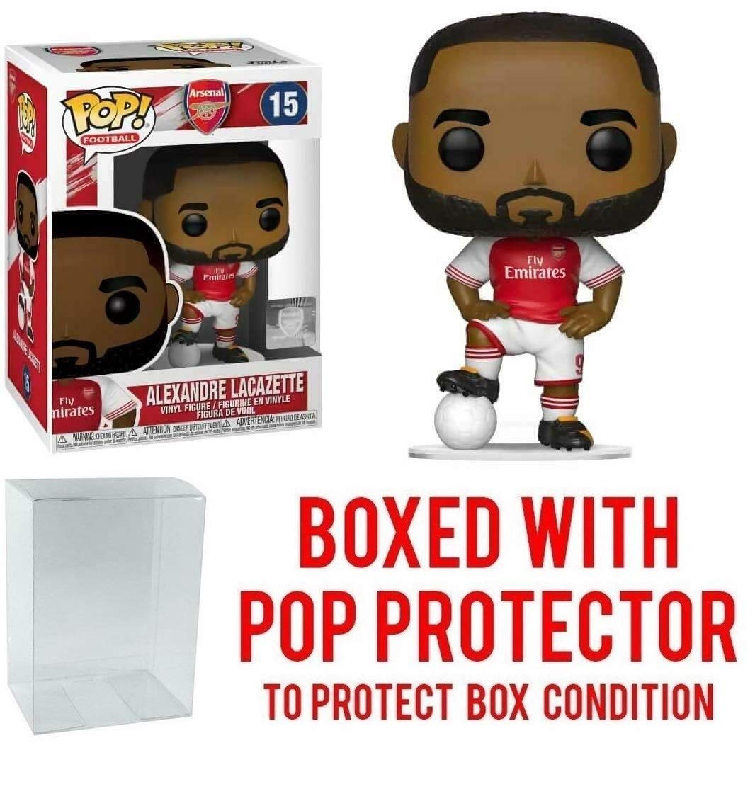 Funko POP! Arsenal FC Alexandre Lacazette #15 Vinyl Soccer Collectible Figure with Free Pop Protector Case - Perfect for EPL Fans, Sports Memorabilia Displays & Soccer Gift Ideas