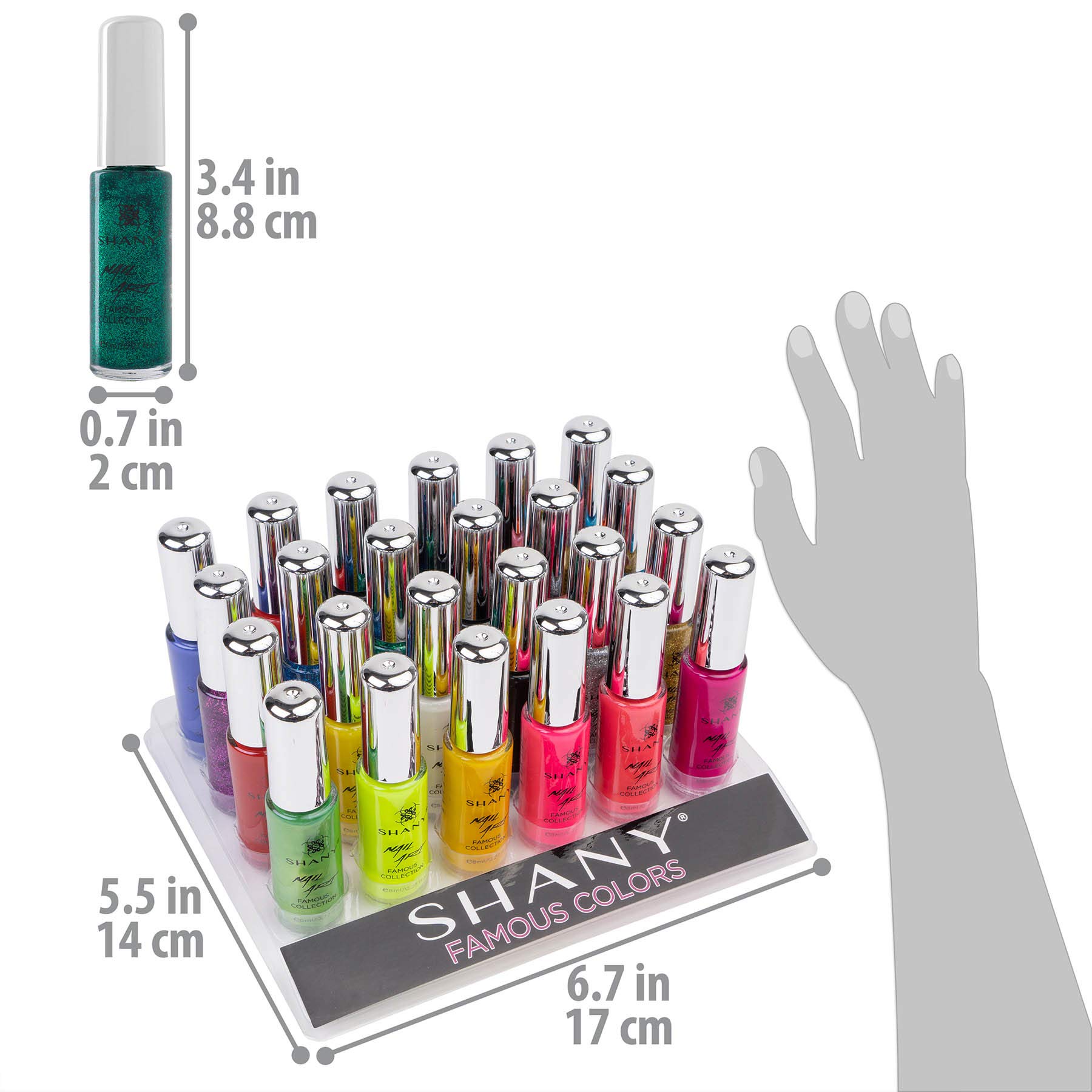 SHANY Professional Nail Art Kit - 24 Vibrant Colors Including Glitter, Metallic, Pearls, Neon & Matte Nail Polish Set with Built-in Thin Brush for Salon-Quality Nail Designs | Perfect for DIY Manicures, Home Salons & Professional Nail Artists