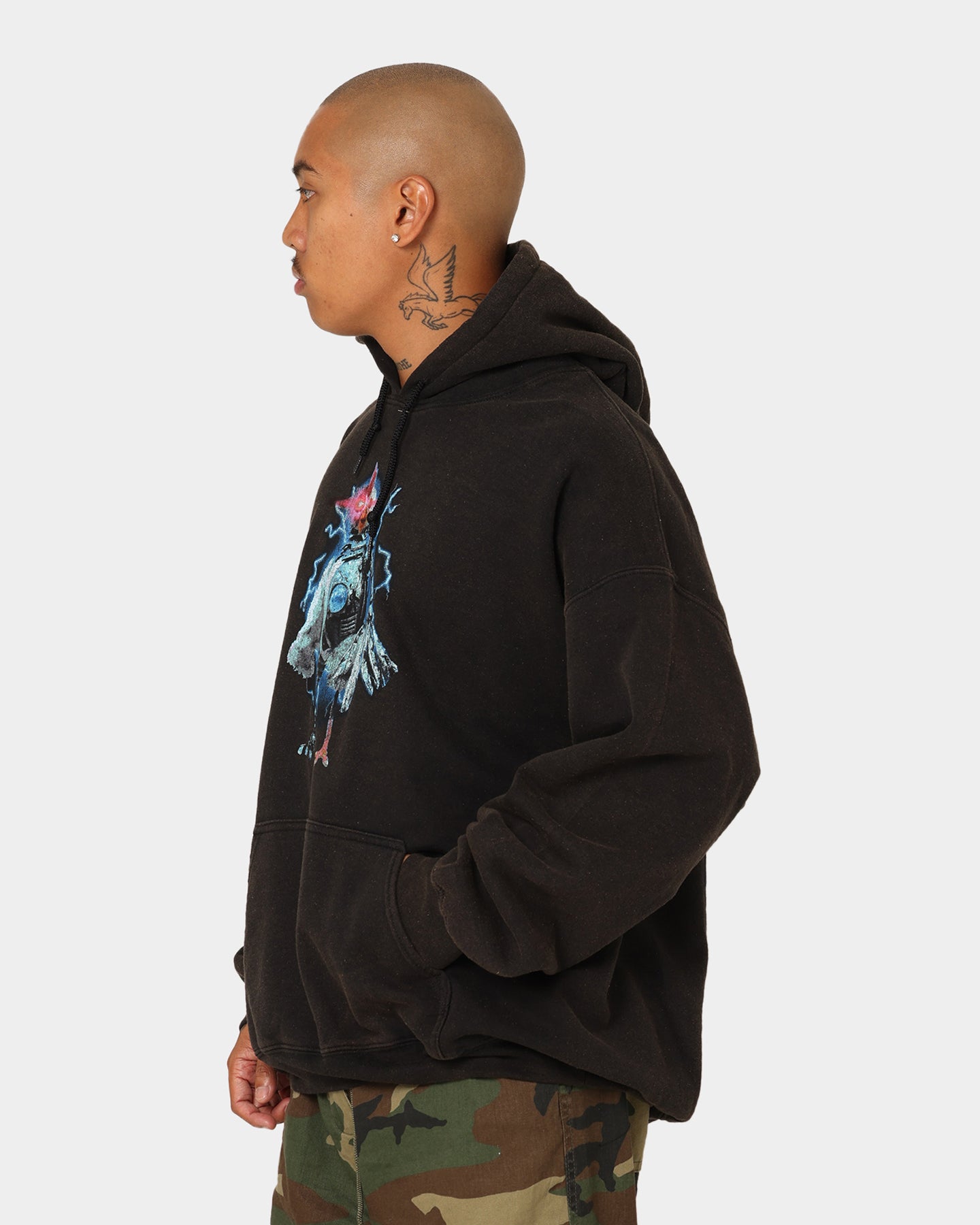 Robot Chicken Vintage Hoodie - Black Wash Distressed Style | American Thrift X Robot Chicken Official Merch | Perfect for Cosplay, Comic Con & Streetwear Fashion