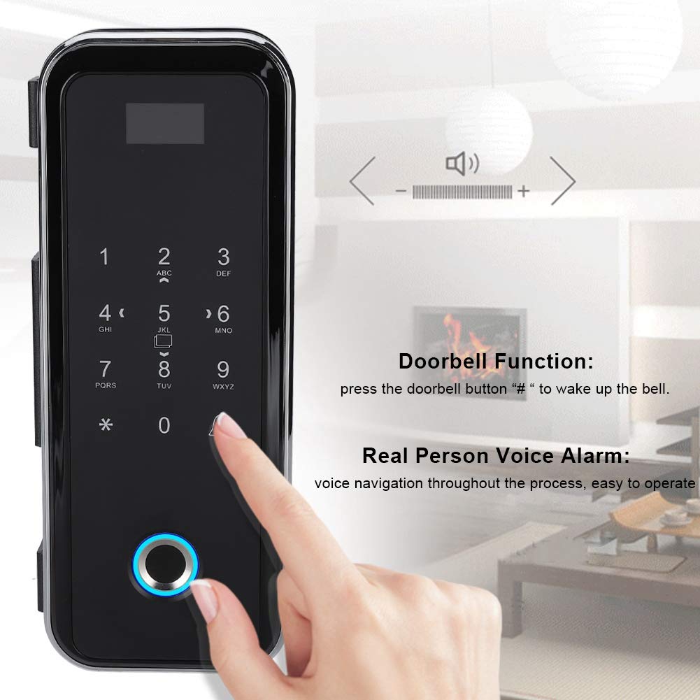 Smart Fingerprint Door Lock with Keypad - Electronic Keyless Entry, Remote Control & Password Access for Home Security - Ideal for Apartments, Offices & Glass Doors