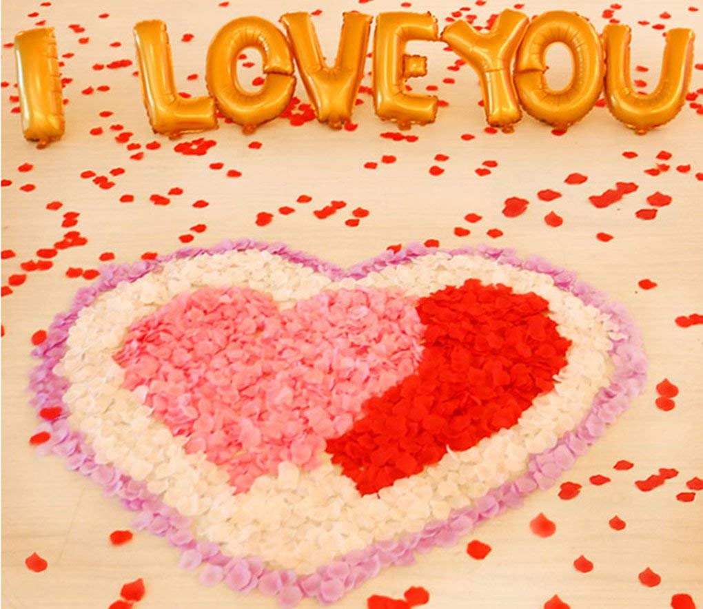 2200 Pcs Natural Rose Petals for Wedding, Anniversary, Party Decorations - Sunset Red | Romantic Scattering, Aisle Walkway, Table Centerpiece Decor