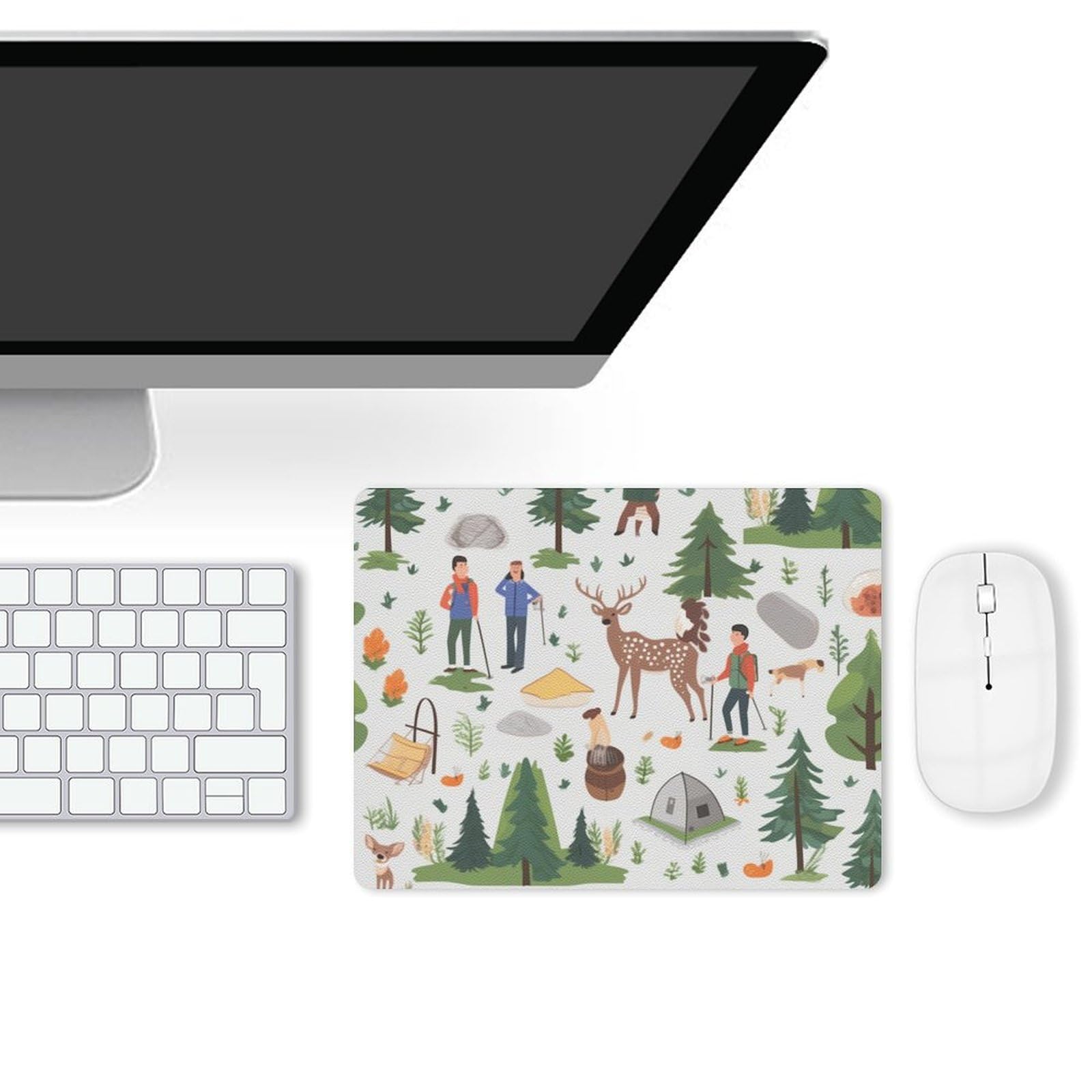 Premium Leather Mouse Pad for Camping & Hiking - Non-Slip 8x10 Inch Computer Mousepad for Backpackers & Outdoor Enthusiasts - Perfect for Travel, Office & Home Workspace