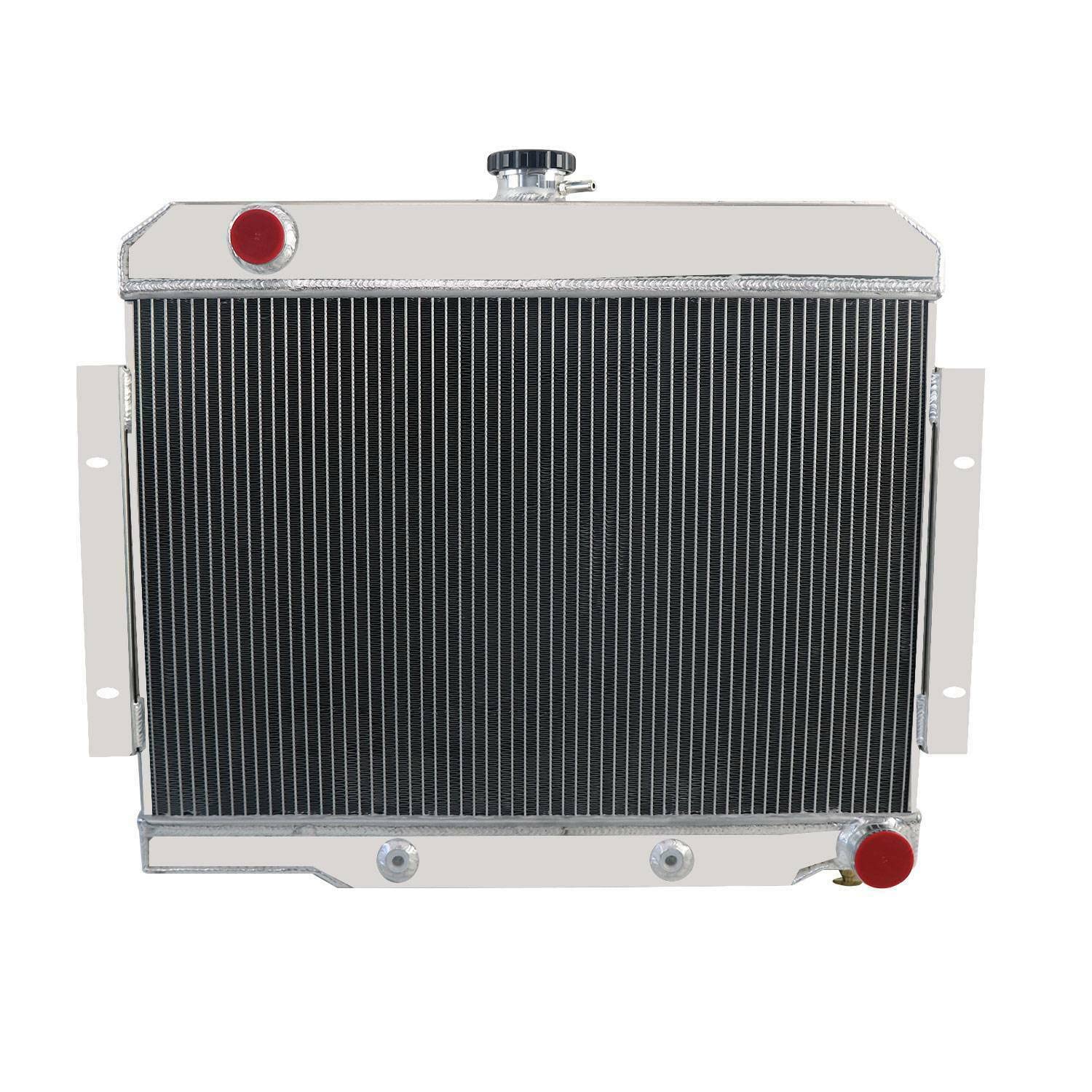 All-Aluminum 3-Row Radiator for 1972-1986 Jeep CJ5 CJ6 CJ7 & GM Chevy V8 350 Engine - AT/MT Compatible with Fan Shroud & Relay - Perfect for Off-Roading, Restoration & Performance Upgrades