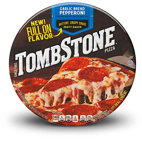 Tombstone Garlic Bread Pepperoni Pizza - 27 oz (12 Count) | Frozen Pizza for Parties, Game Nights & Quick Meals