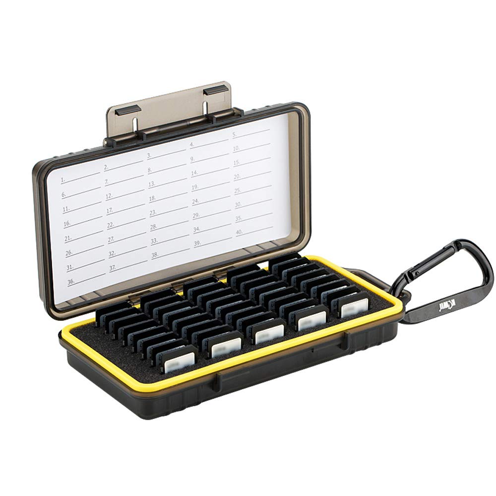 Waterproof 40-Slot Memory Card Holder for SD, SDHC, SDXC, NS (Nintendo Switch), PSV (PS Vita) - Compact Storage Case for Cameras, Gaming Consoles & Electronic Devices