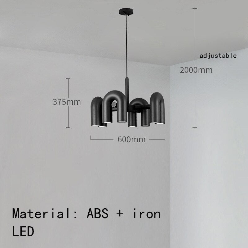 U-Shaped Chandelier - Modern Crystal Ceiling Light Fixture for Dining Room, Living Room & Bedroom | Elegant Lighting Decor for Home & Office Spaces