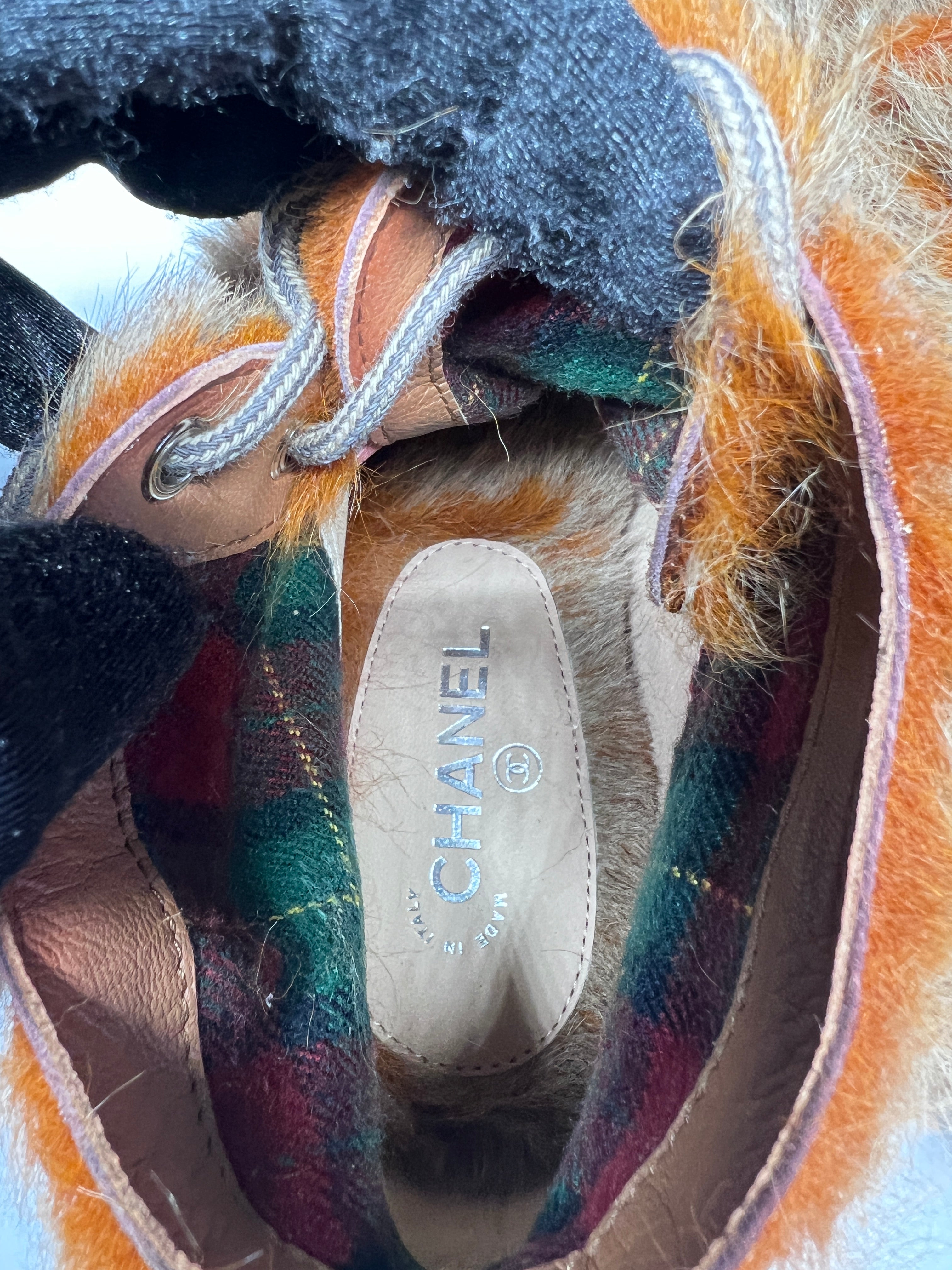 Chanel Fur Boots Women's Size 6.5C - Luxury Winter Fashion for Cold Weather & Special Occasions