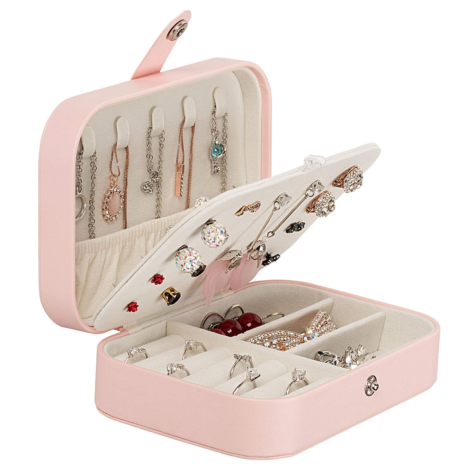 Elegant Jewelry Box for Women - Double Layer Synthetic Leather Travel Jewelry Organizer with Storage for Rings, Earrings & Necklaces | Perfect for Travel, Home Use & Gift Giving
