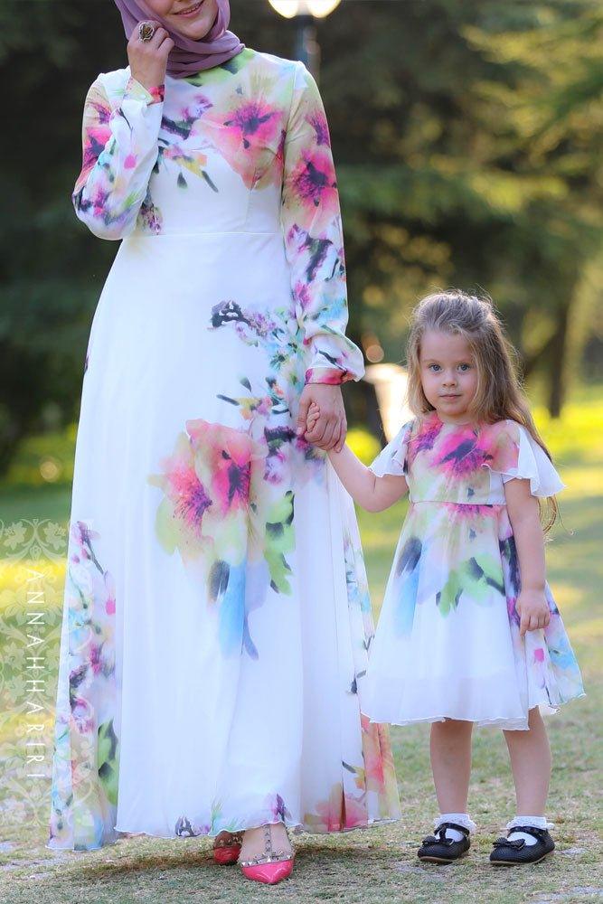 Little Silk Flower Dress for Girls - Elegant Floral Summer Dress for Toddler & Kids - Perfect for Parties, Weddings & Special Occasions