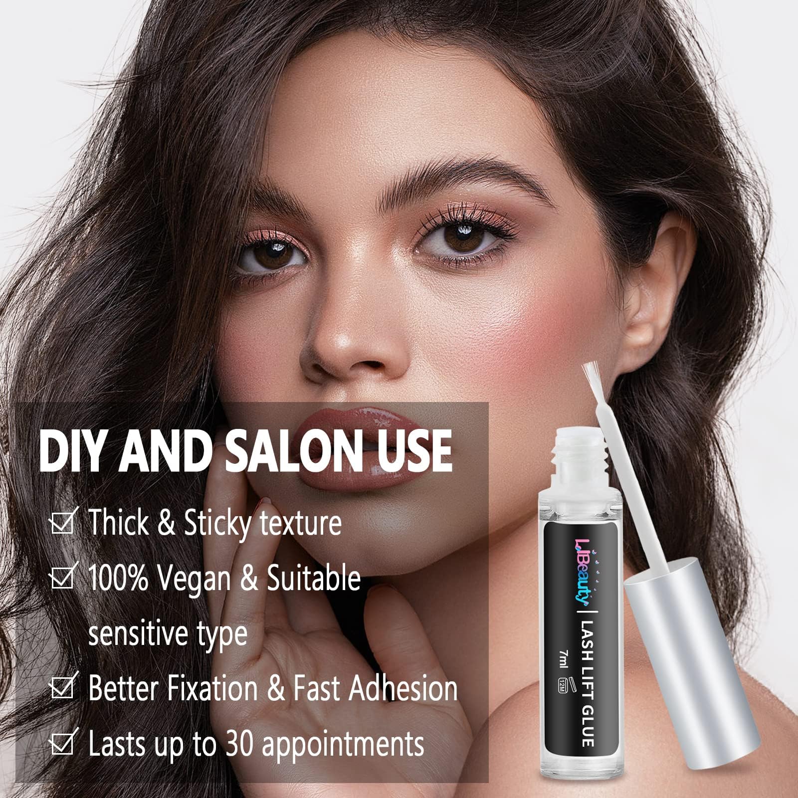 Libeauty 2 Pack Eyelash Extension Glue - Strong Hold Lash Lift Adhesive for False Eyelashes & Extensions, Quick Dry in 3 Seconds & Water Soluble | Perfect for Salon, Home Use & Professional Lash Artists