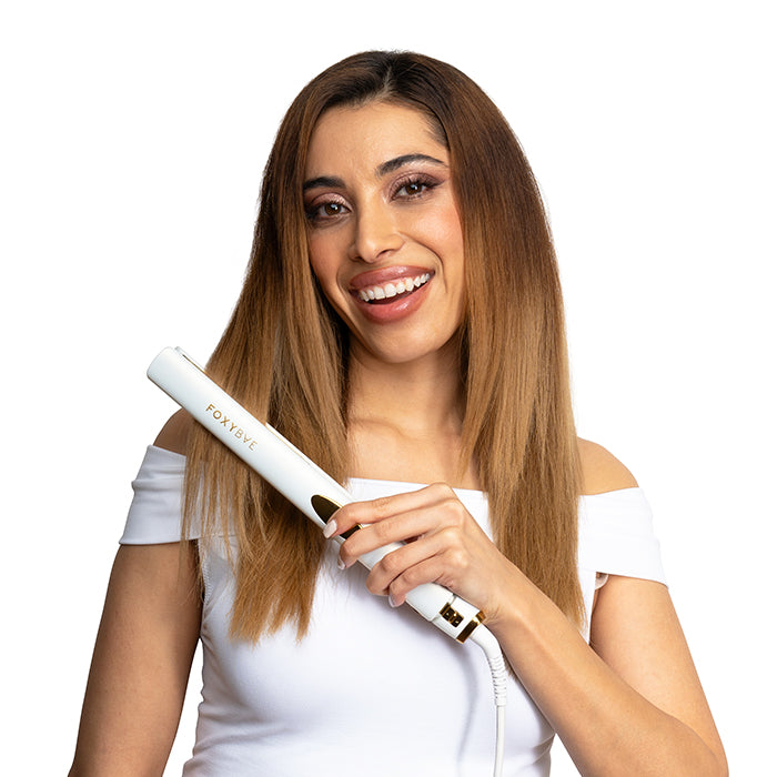 Pearl Gold Titanium Flat Iron for Hair - Professional 1 Inch Straightening Iron for Smooth & Shiny Hair at Home or Salon | Perfect for Styling, Straightening & Frizz Control