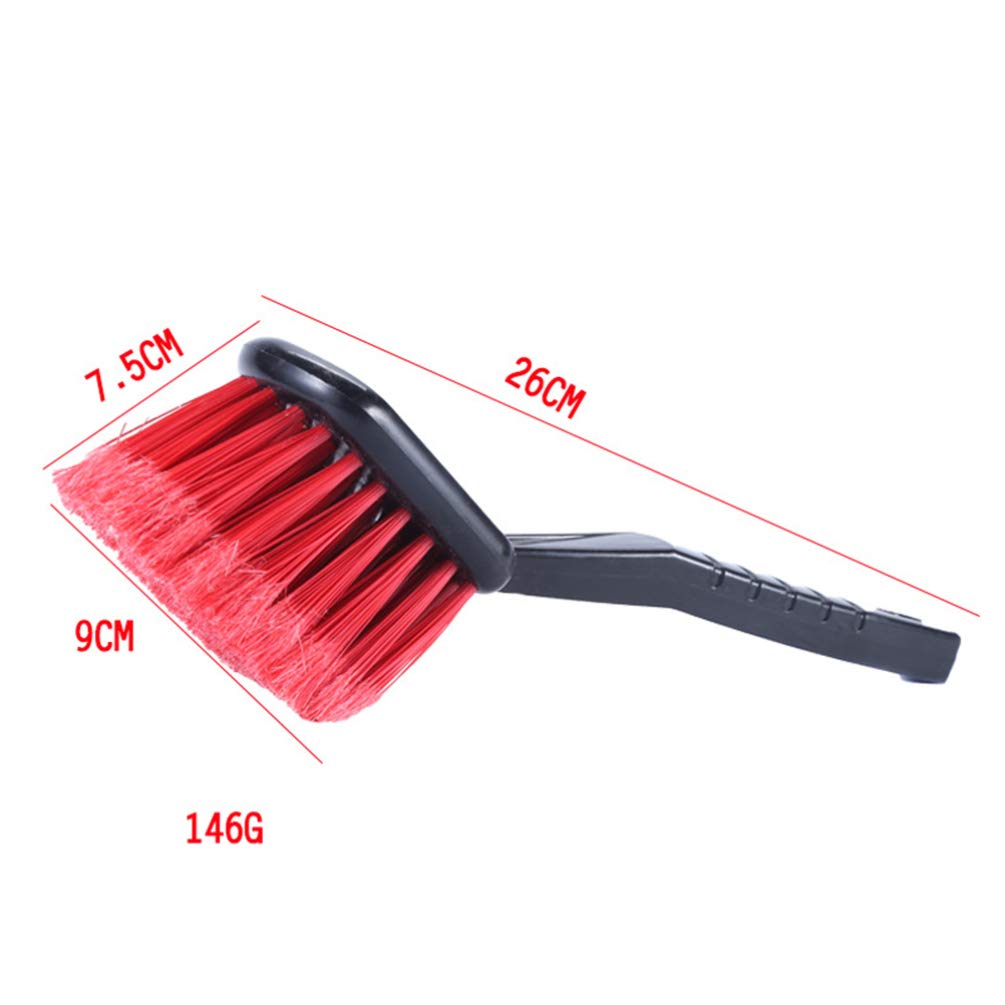 Garneck 2-Pack Car Wheel Cleaning Brushes with Red Head - Heavy Duty Detailing Brush for Car Wheels, Tires, Rims & Interior Accessories - Perfect for Car Wash, Auto Detailing & Dust Removal