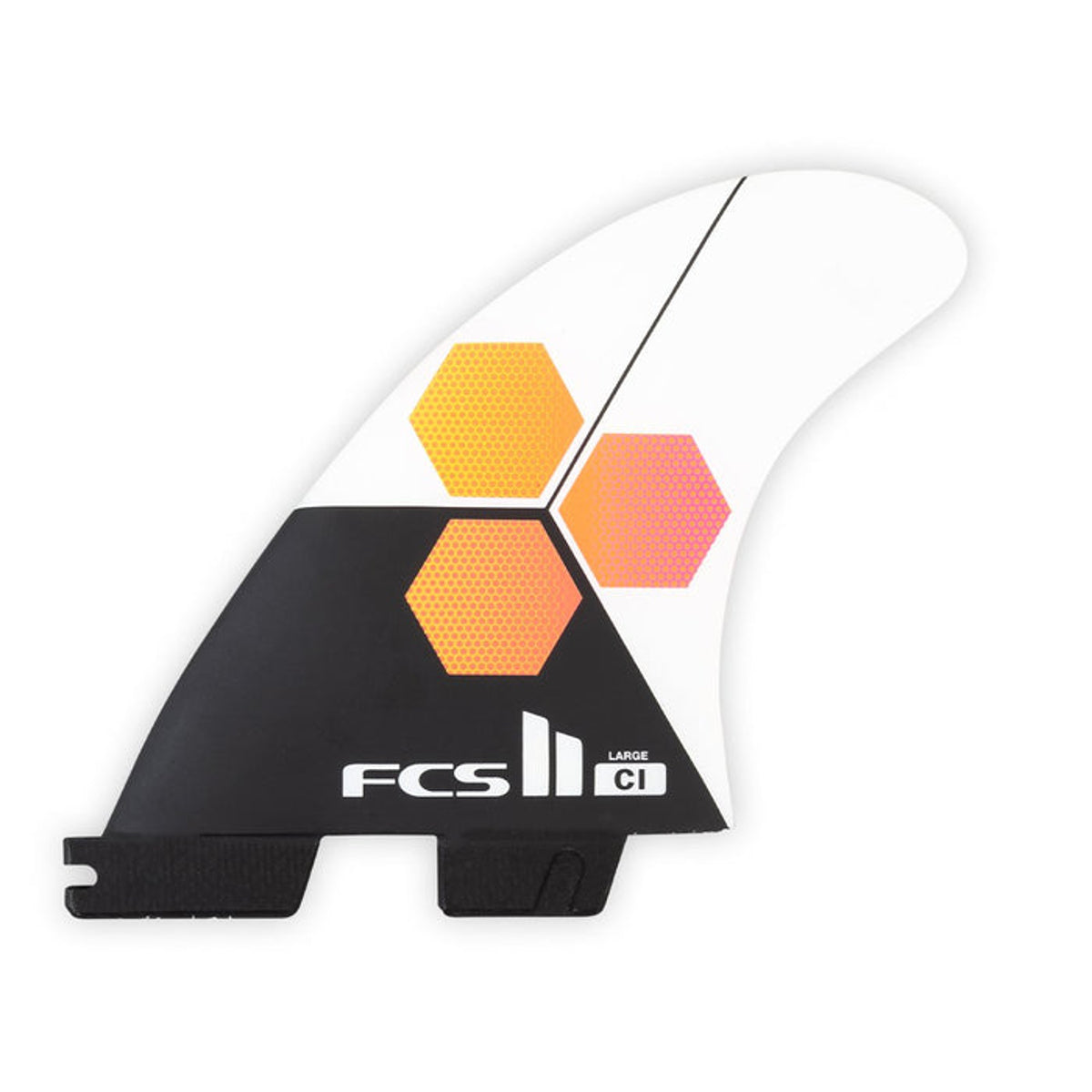 FCS II THRUSTER CI PC Tri Fins - White Medium Surfboard Fins for Enhanced Performance & Control - Perfect for Shortboards, Fish Surfboards & Performance Surfing