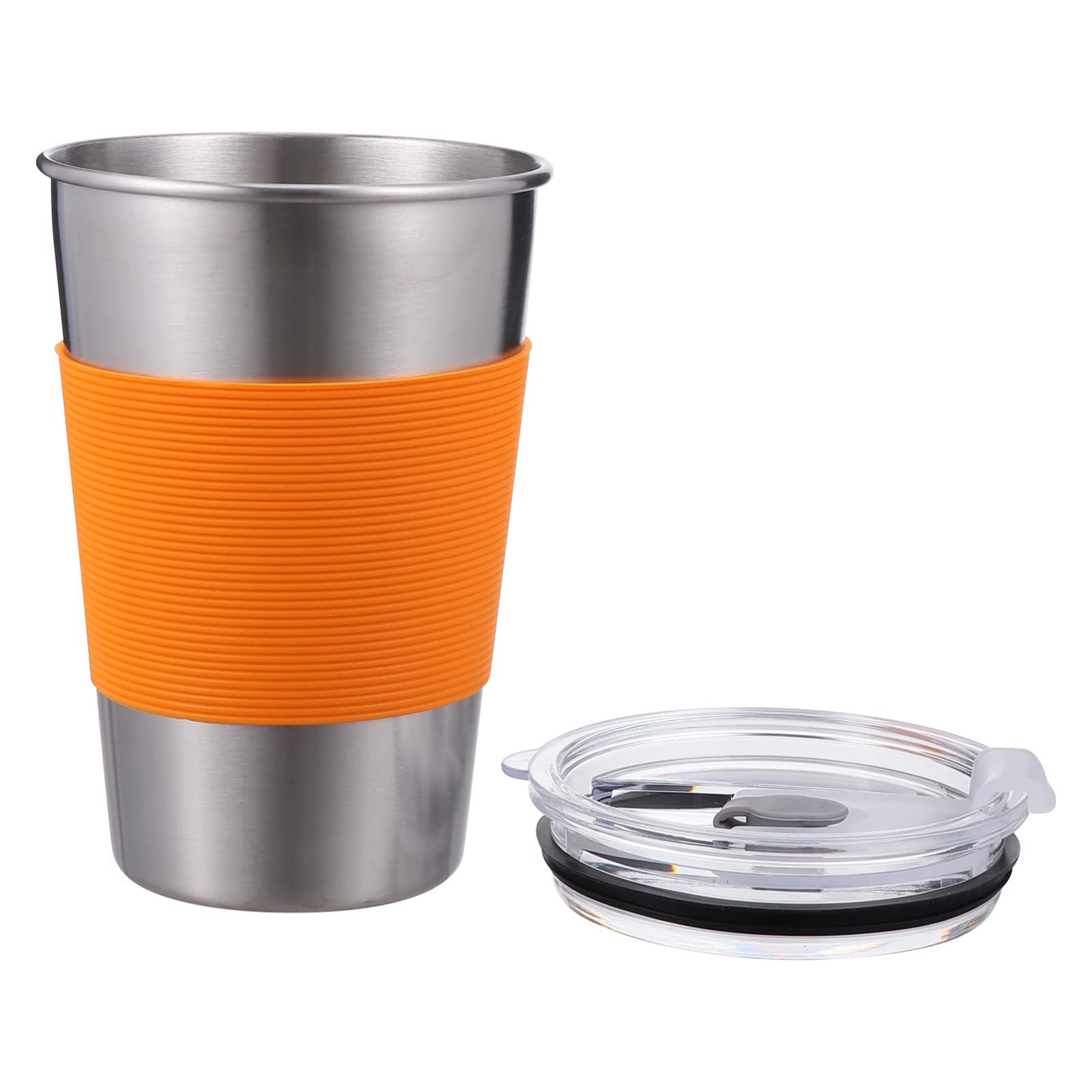 TOYANDONA 500ml Stainless Steel Kids Sippy Cup with Straw & Spill-Proof Lid - Insulated Toddler Tumbler for Boys & Girls - BPA-Free, Thermal Insulation Drinking Cup for School, Travel & Outdoor Activities (Orange)