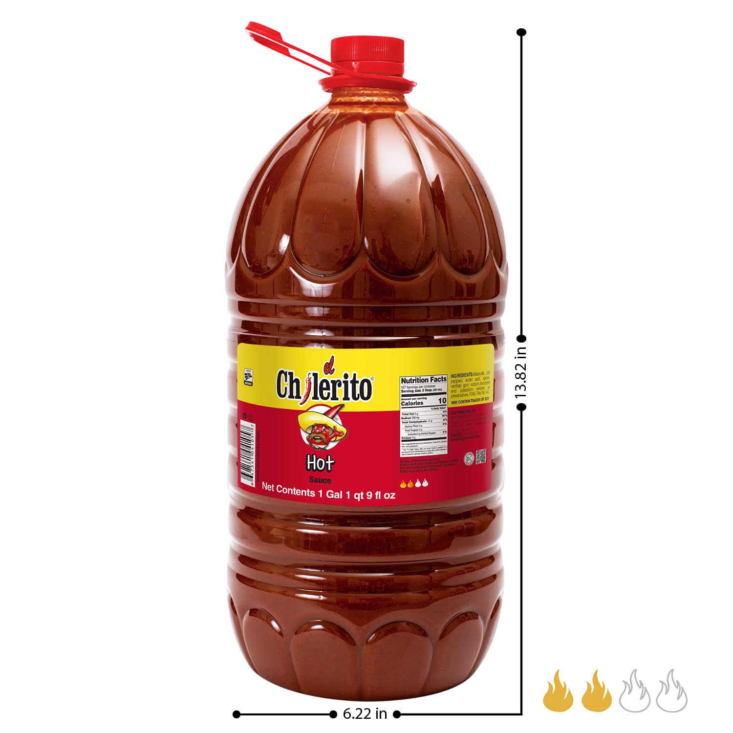 EL CHILERITO Hot Sauce 5L (166.6 Fl Oz) - Spicy Chili Botana Sauce for Snacks, Cocktails & Food - Kosher Certified - Perfect for Parties, BBQs & Family Gatherings