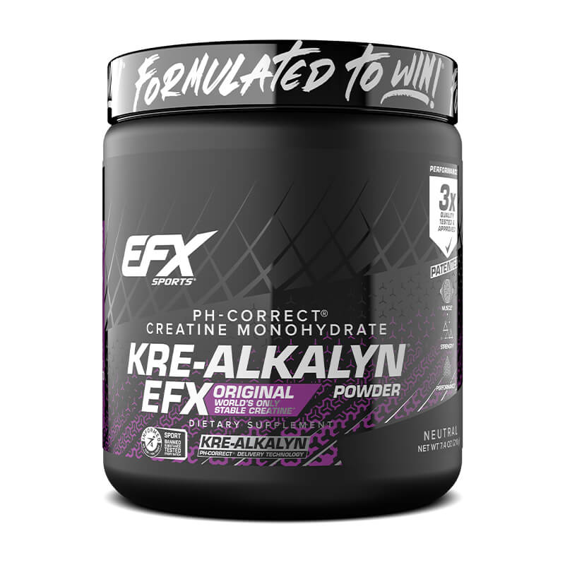 EFX Sports Kre-Alkalyn Creatine Powder - 210g Unflavored | Muscle Recovery & Strength Supplement for Athletes & Bodybuilders | Pre-Workout & Post-Training Support