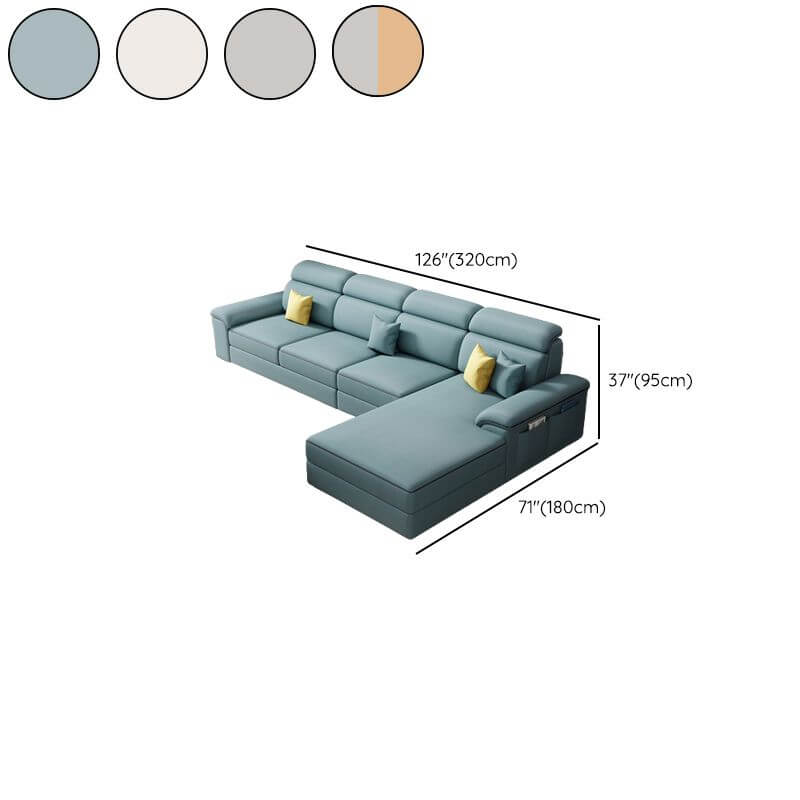 L-Shaped Right Chaise Sofa with Concealed Support & Solid Wood Frame - Perfect for Living Room, Home Theater, and Small Spaces