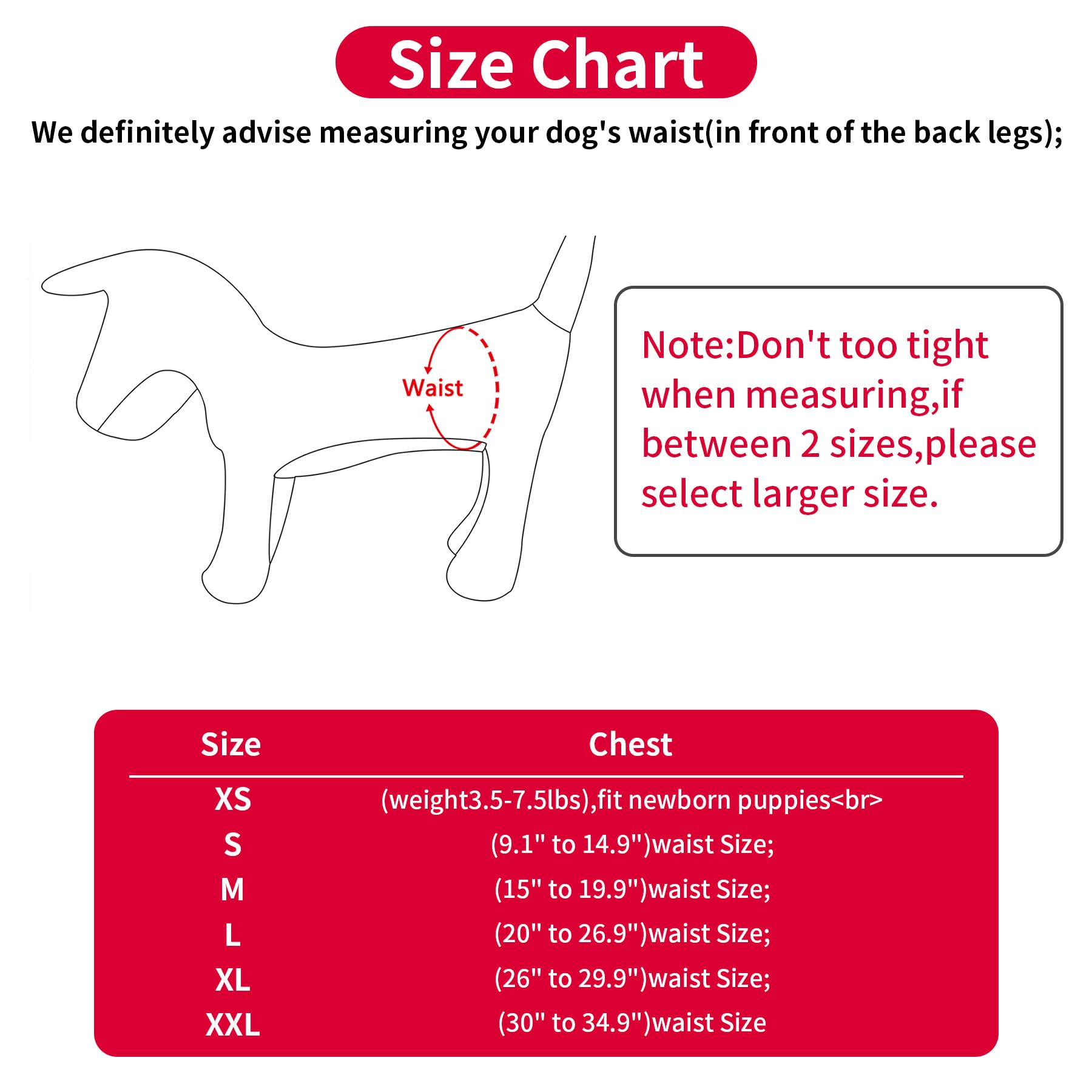 Premium Washable Reusable Leakproof Dog Diapers for Small Female Dogs (3 Pack) - Snaps Closure Puppy Nappies for House Training, Travel & Incontinence Protection