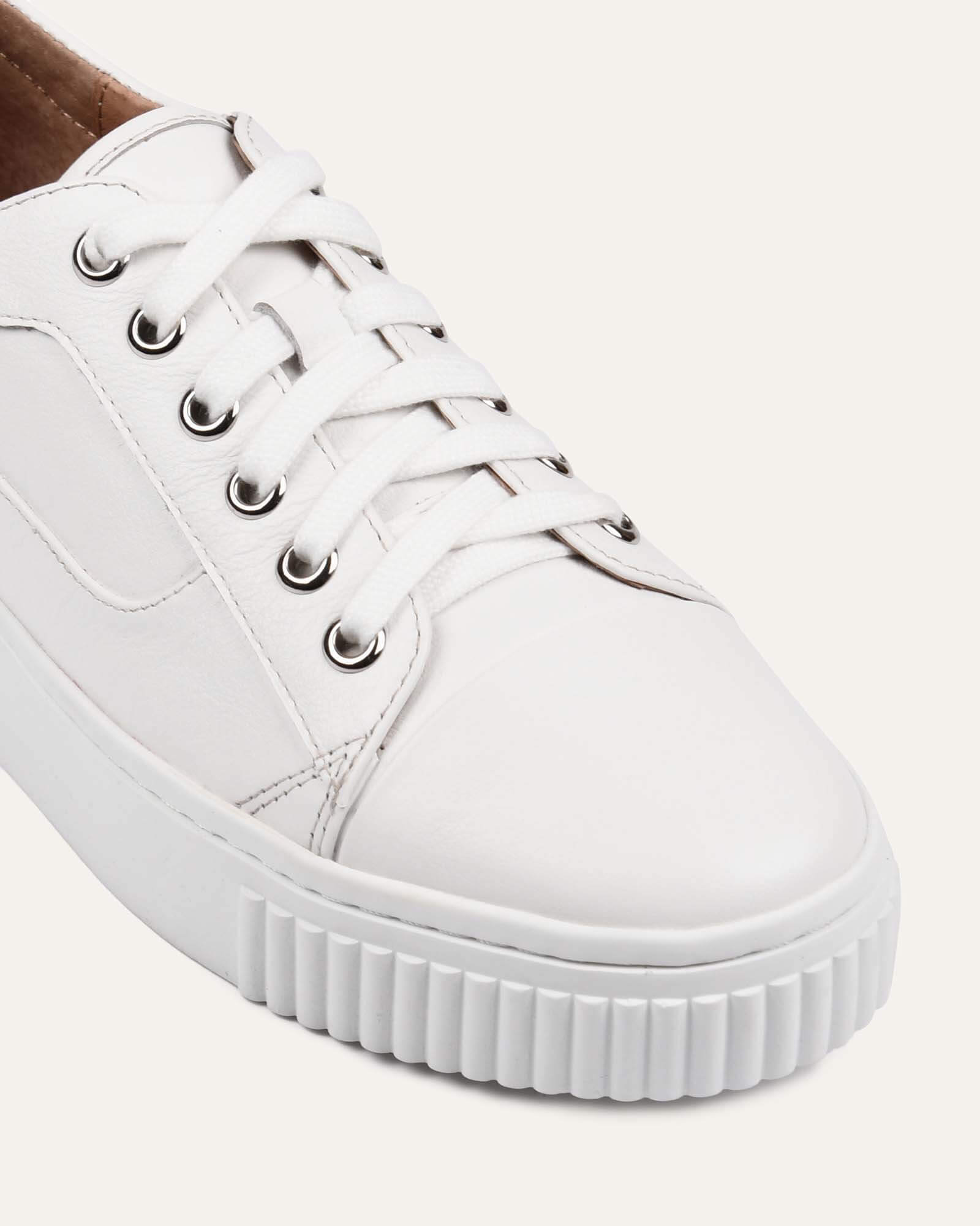 Claremont White Leather Sneakers for Men & Women - Comfortable Casual Walking Shoes for Everyday Wear, Gym, and Travel