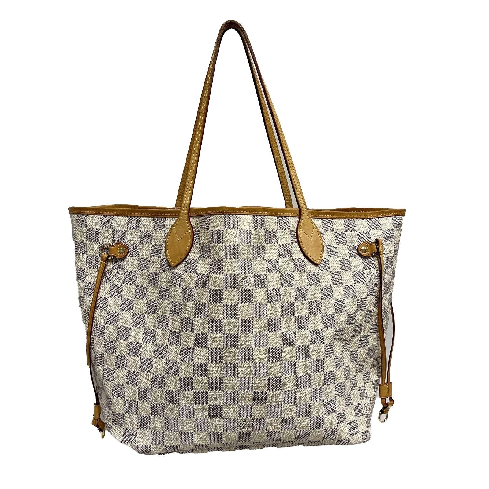 Authentic Louis Vuitton Neverfull MM Tote Bag in Damier Azur Canvas - Perfect for Work, Travel & Everyday Use
