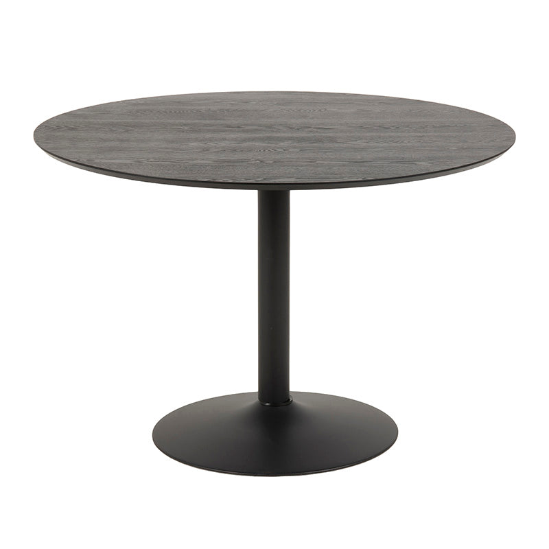 TITAN 43-Inch Round Dining Table for 4-6 People - Black Wooden Modern Kitchen Table for Small Spaces, Dining Room, and Breakfast Nook