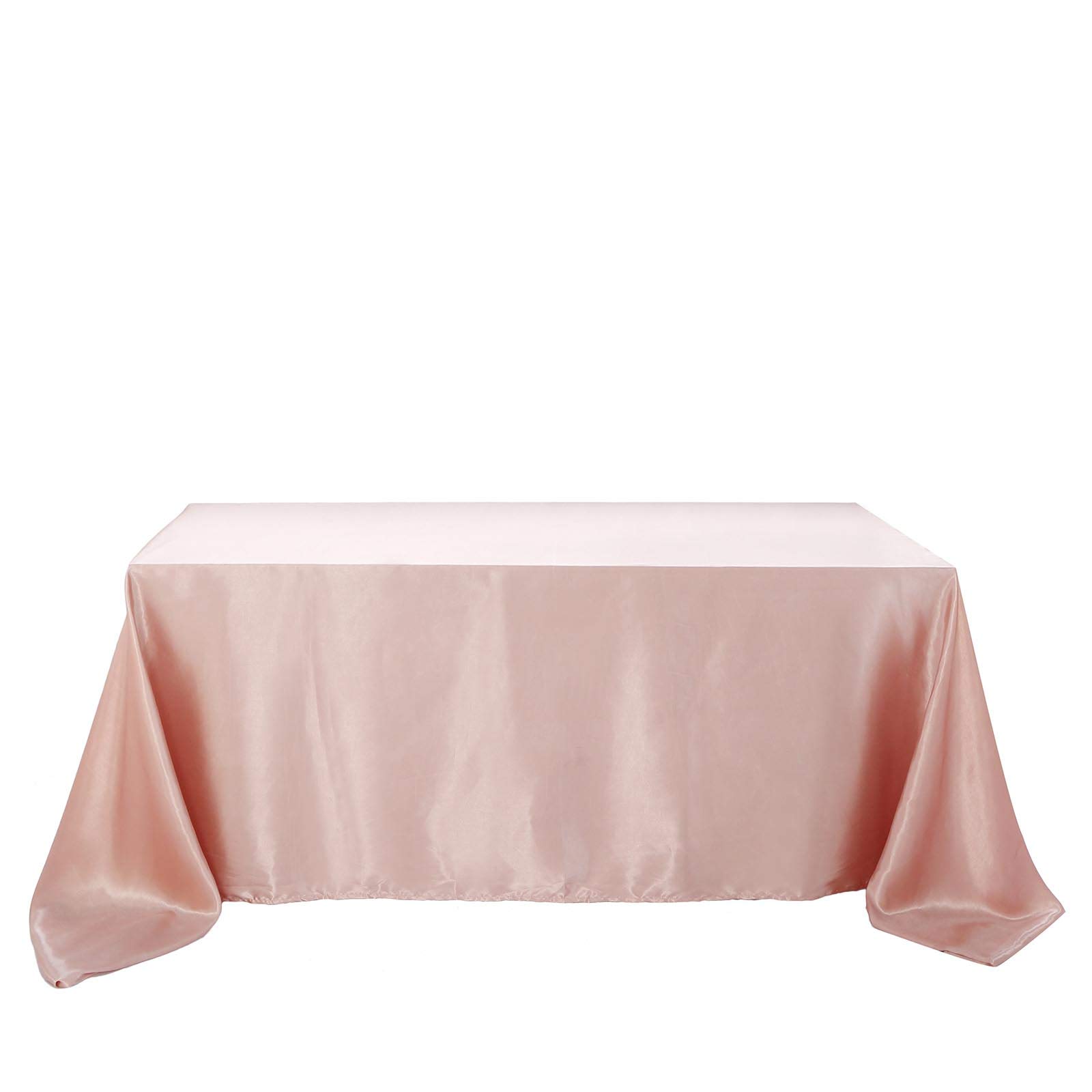 Dusty Rose Satin Rectangle Tablecloth - 90x132 Inch Elegant Table Cover for Wedding, Party & Reception | Premium Dining Table Linen for Kitchen & Events