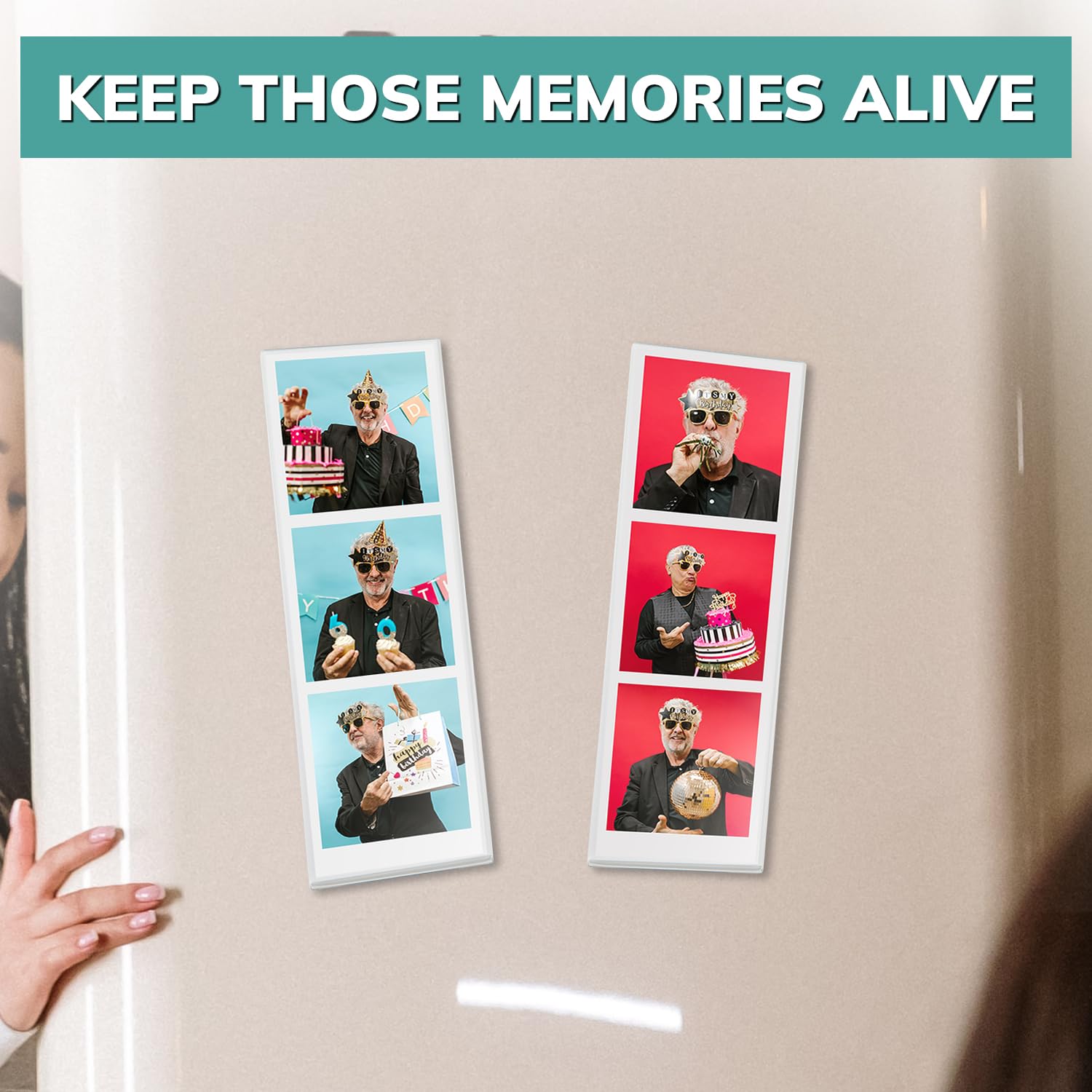 200-Pack PBF Magnetic Photo Frames 2x6 Inch - Clear Vinyl Refrigerator Picture Frames for Photo Strips | Perfect for Home, Office, Parties & Events Decoration