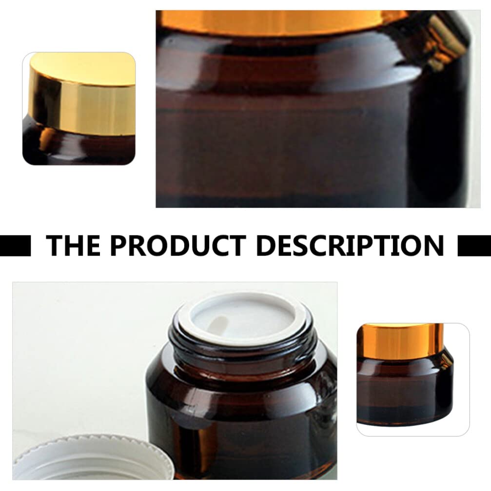 FRCOLOR 6-Piece Refillable Travel Cream Jars Set - Small Glass Cosmetic Containers for Makeup, Skincare & Samples - Perfect for Toiletries, DIY Beauty Products & Travel Accessories