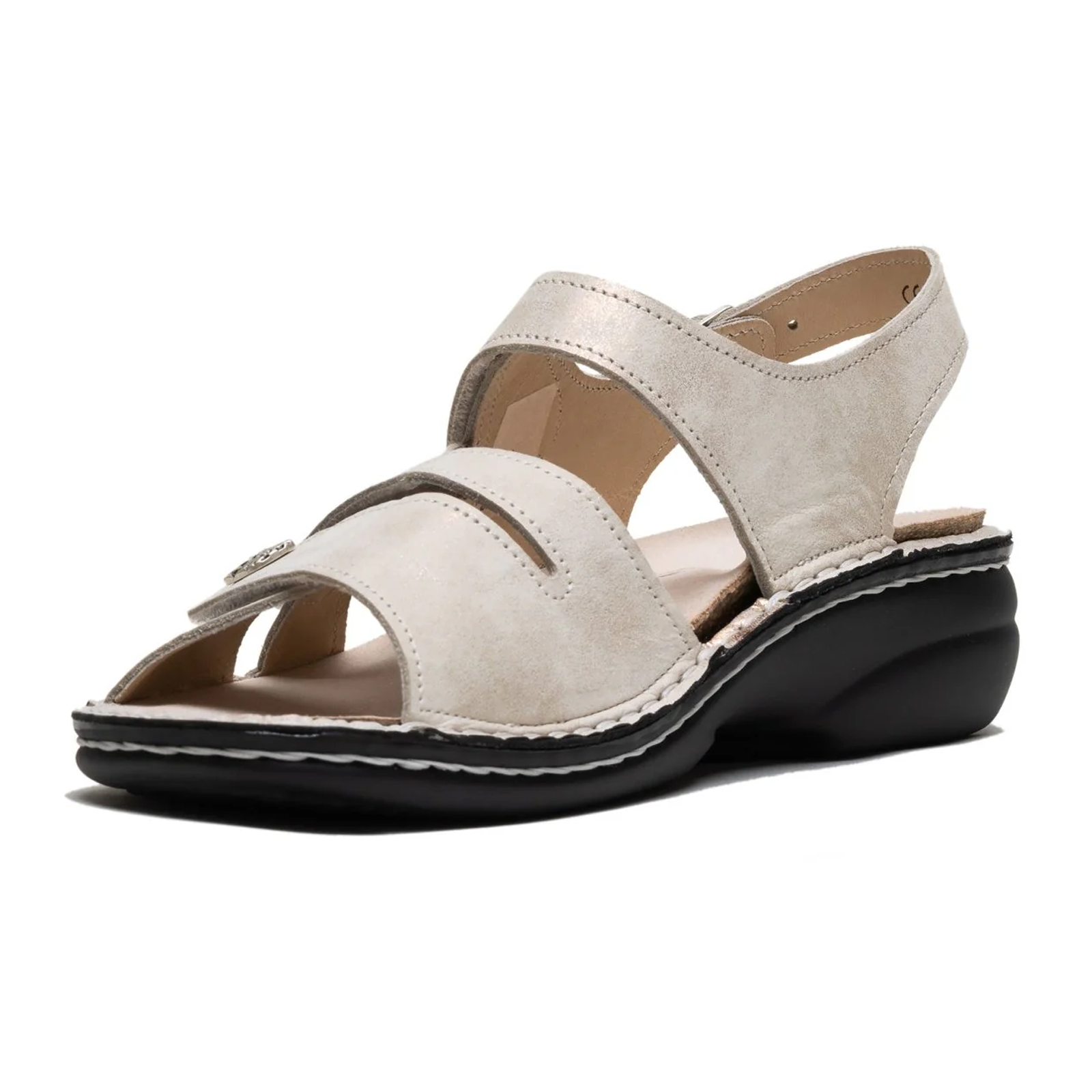 Finn Comfort Gomera S Backstrap Sandal for Women - Premium Champagne Nuvola Leather Comfort Sandals | Perfect for Travel, Beach & Summer Walking