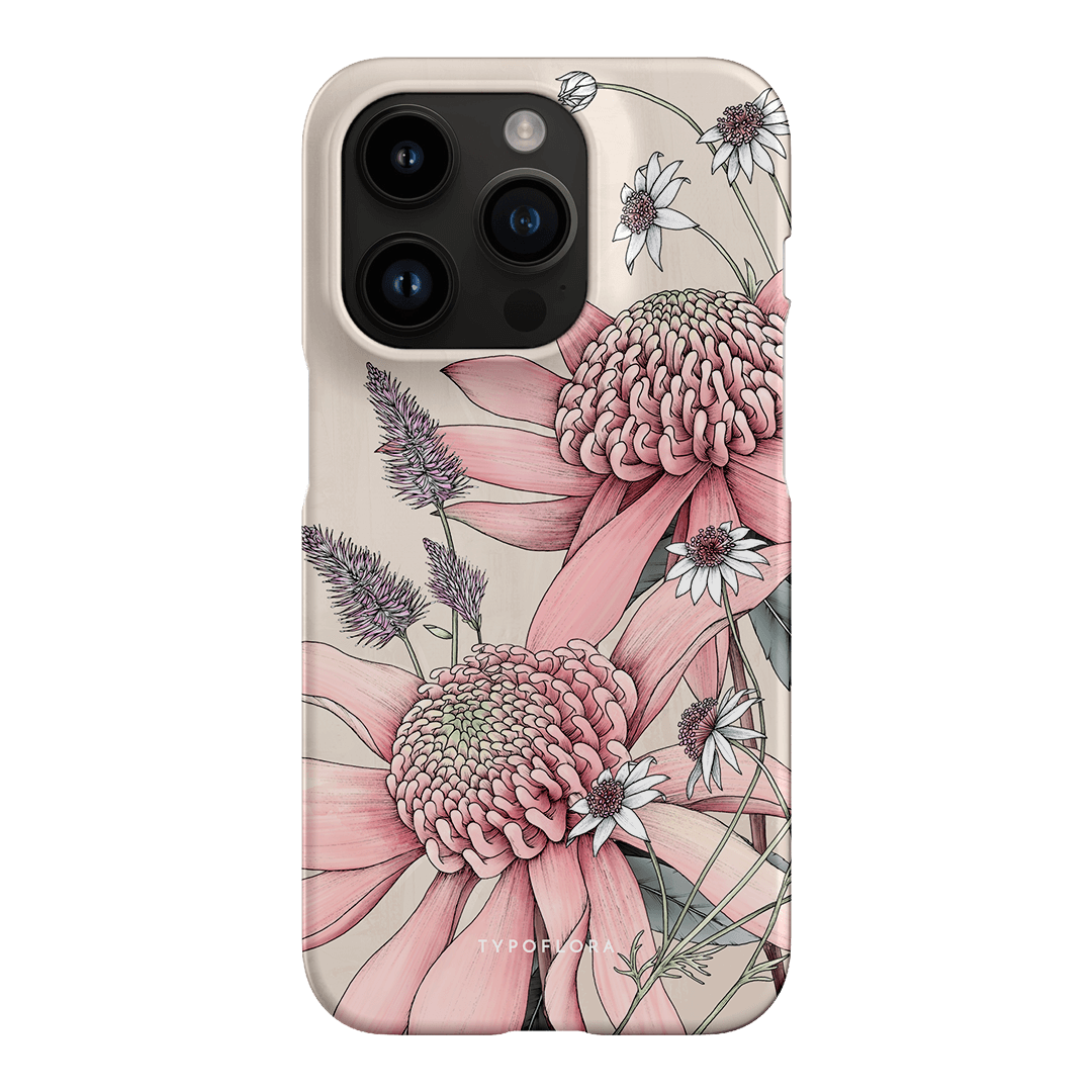 Pink Waratah Flower iPhone Case - Shockproof & Slim Protective Cover for iPhone 12/13/14/15 Pro Max - Perfect for Outdoor Adventures, Travel & Daily Use