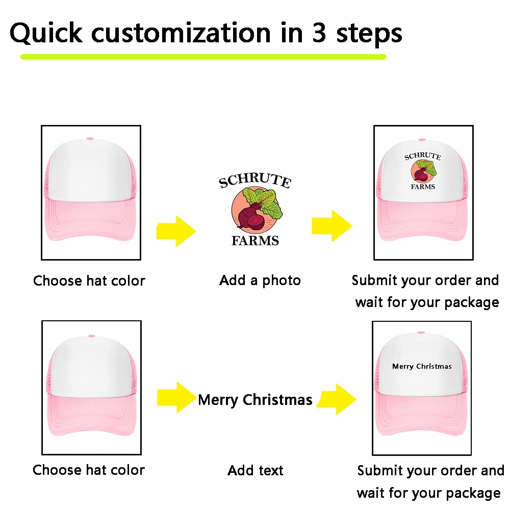 Custom Hats Personalized with Text & Photos - Baseball Cap & Trucker Hat for Men & Women - Create Your Unique Design - Perfect for Gifts, Sports Events & Brand Promotions