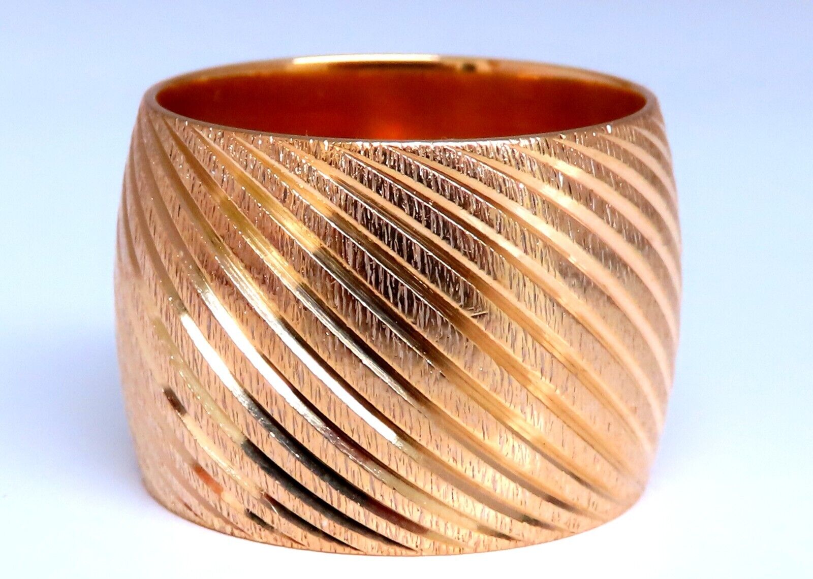 14kt Solid Gold Wide Band Ring - 16mm Width - Size 9.5 - Perfect for Weddings, Anniversaries & Everyday Luxury Jewelry