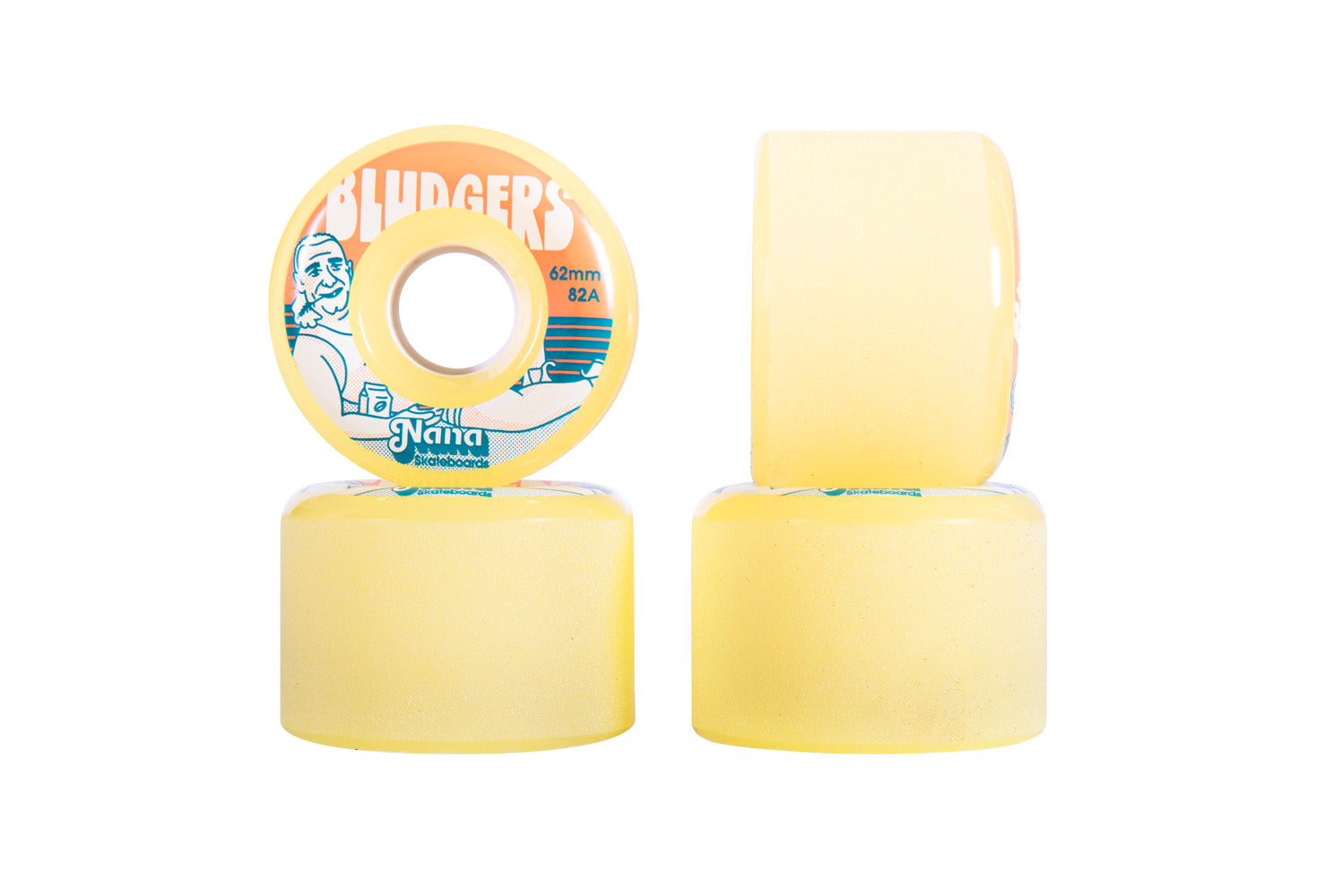 Nana Bludgers 62mm Skateboard Wheels - High Performance Wheels for Street, Park & Cruising - Perfect for Skaters & Longboarders