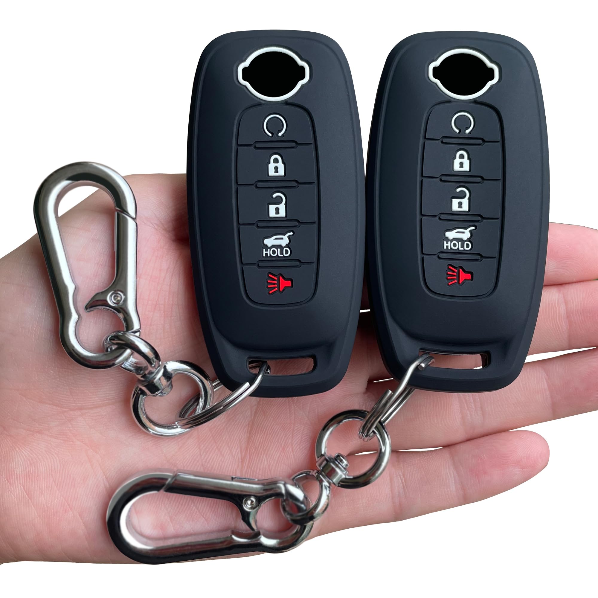 Premium Silicone Key Fob Cover for 2023-2025 Nissan Rogue, Pathfinder & 2024-2025 Sentra - 5-Button Design, 2-Pack (Black) - Durable Protection Against Drops, Scratches & Daily Wear - Perfect for Car Owners Who Want Style and Functionality