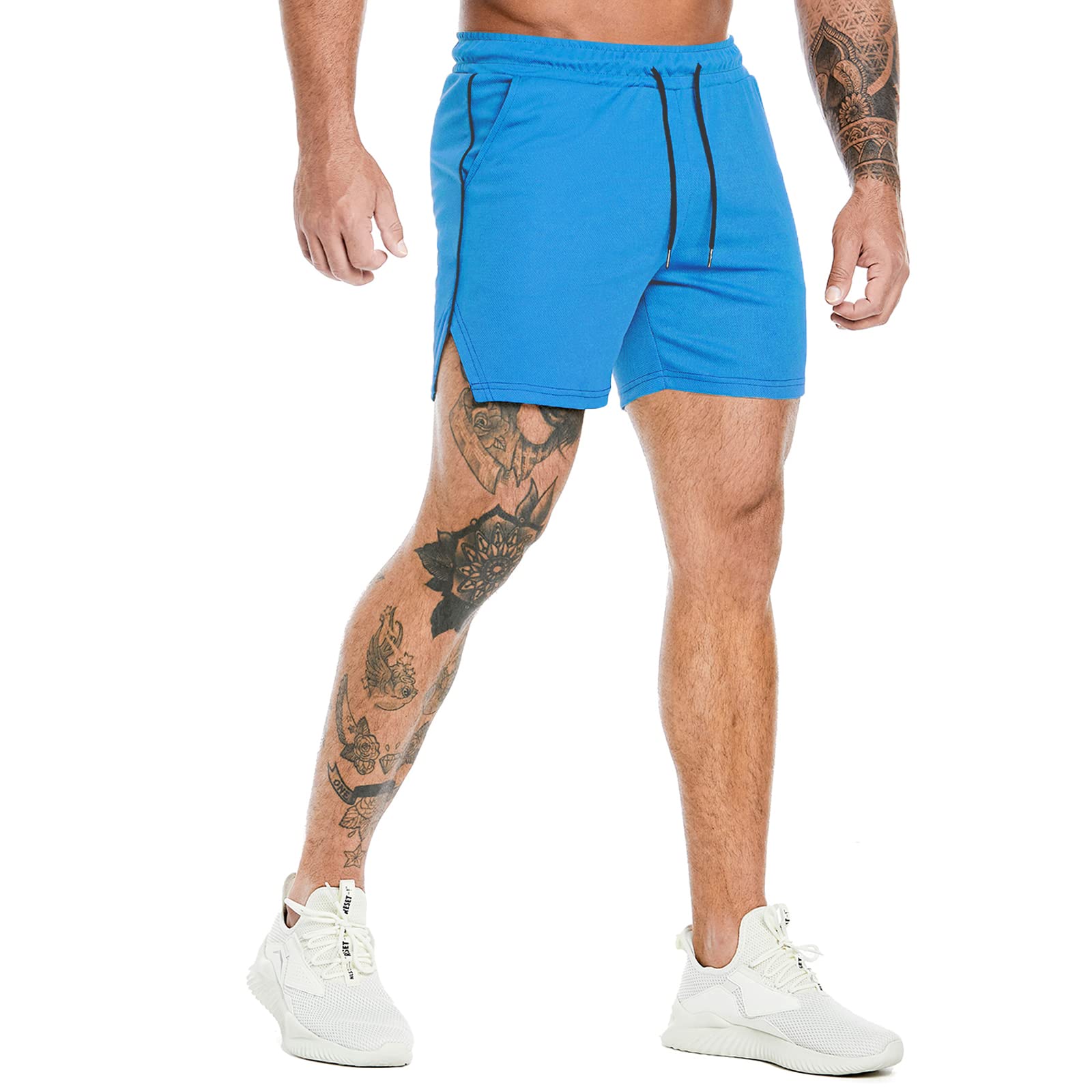PIDOGYM Men's 5 Inch Running Shorts - Lightweight Mesh Gym Shorts for Workout, Bodybuilding & Training | Breathable Athletic Short Pants for Jogging, Fitness & Gym Sessions