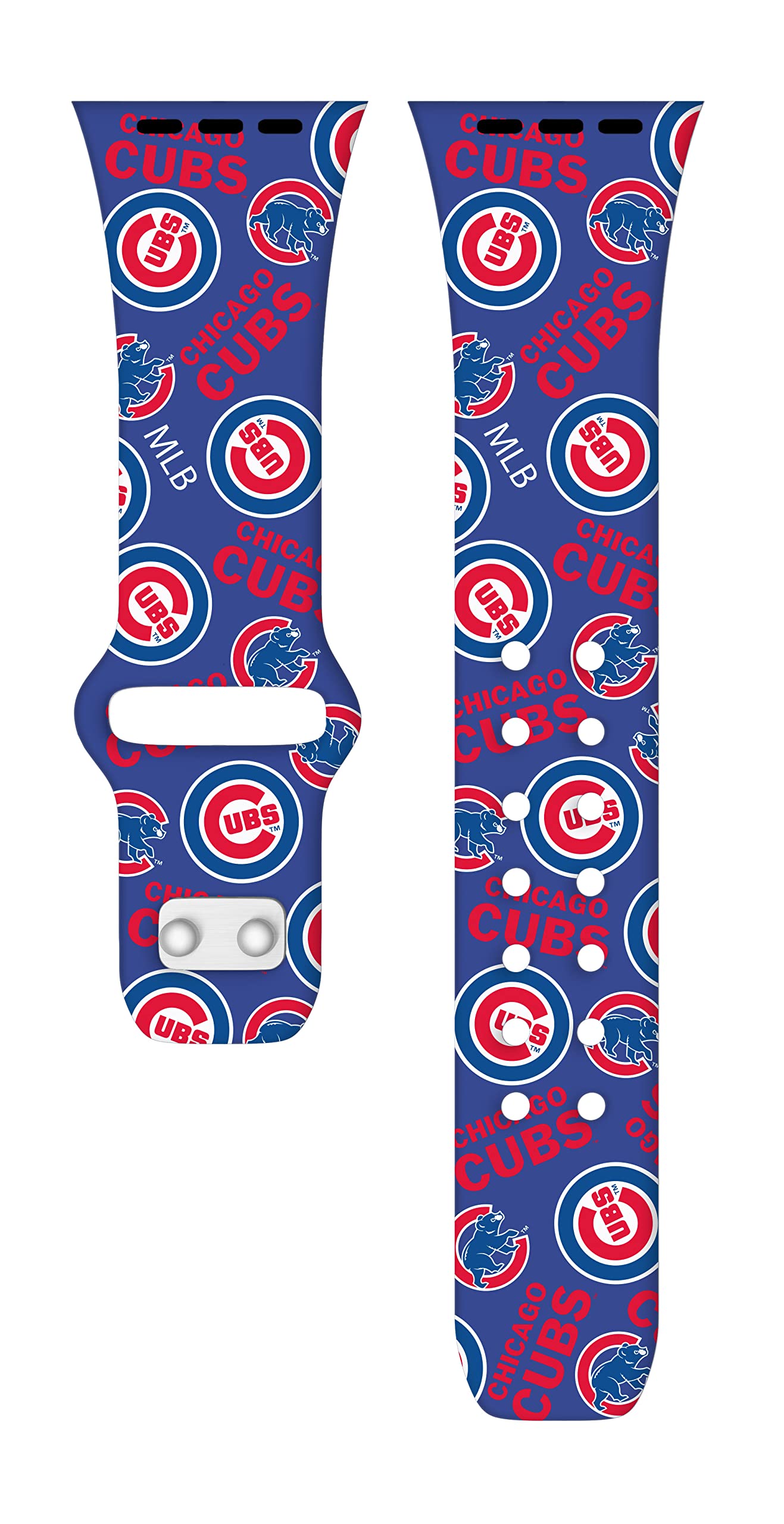 Chicago Cubs HD Watch Band for Apple Watch - Durable Silicone Sports Strap, Compatible with All Apple Watch Models (38mm/40mm/41mm/42mm/44mm/45mm) - Perfect for Baseball Fans, Game Day, Workouts & Everyday Wear
