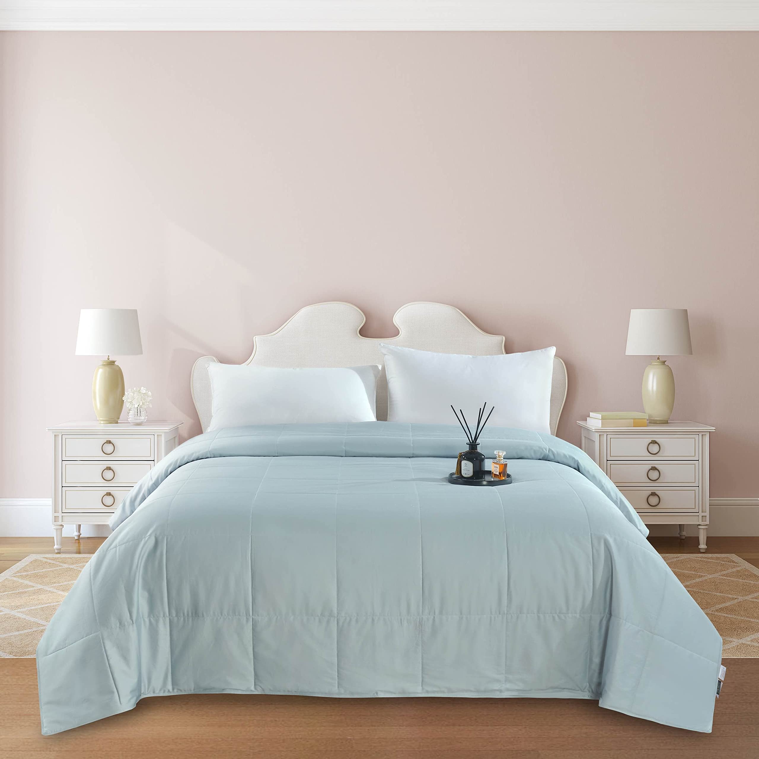 Luxury Machine Washable Silk-Filled Quilt - Queen Size Summer Bedding with Premium Cotton Shell | Ultra Soft, Breathable & Body-Hugging Duvet Insert for Comfortable Sleep | Perfect for Home, Hotel & Guest Room Decor