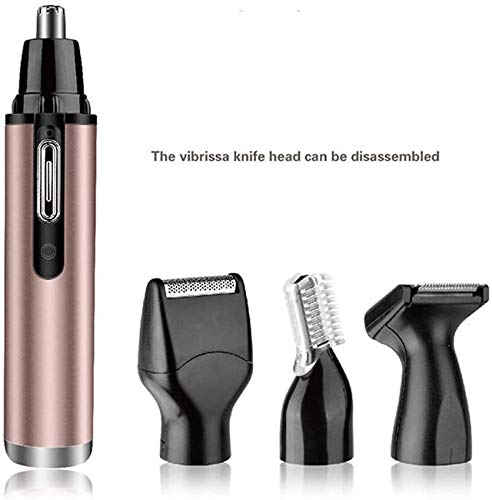 Professional USB Rechargeable Eyebrow & Facial Hair Trimmer for Men & Women - Waterproof Double-Edge Stainless Steel Blade - Rose Gold | Perfect for Travel, Grooming & Personal Care