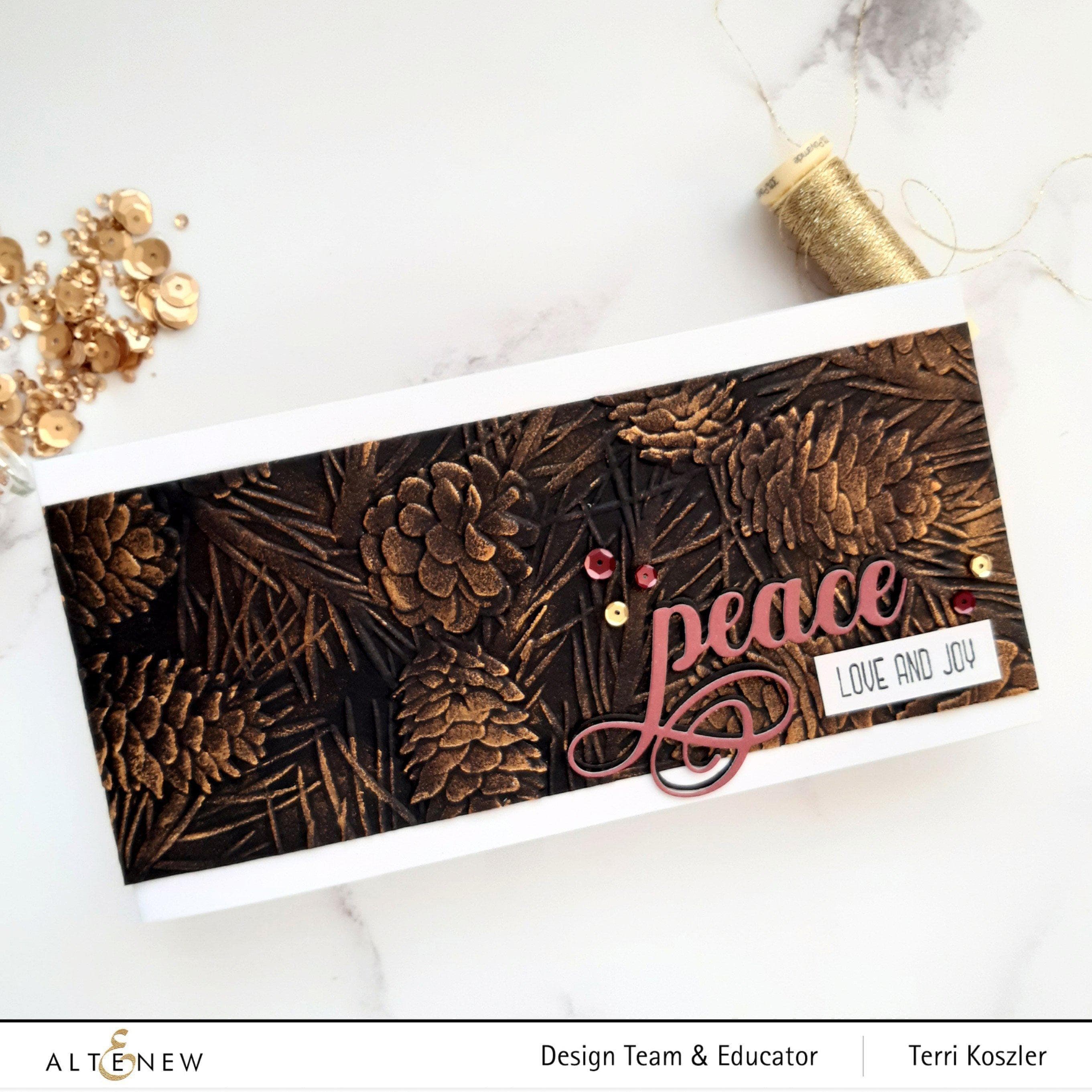 Classic Pinecones Slim 3D Embossing Folder for Card Making - DIY Scrapbooking, Paper Crafting, and Handmade Greeting Cards