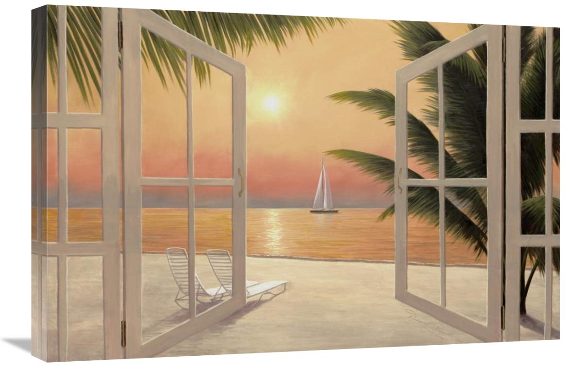 20 x 30 Inches Beach Windows Art Print by Diane Romanello - Coastal Wall Decor for Living Room, Bedroom & Office - Ocean Wave Painting for Home & Vacation House Decor