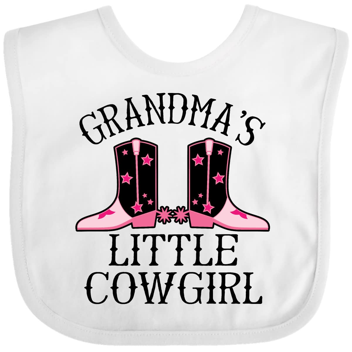 Inktastic Grandma Little Cowgirl Baby Clothes & Bib Set - Adorable Western Outfit for Infants & Toddlers - Perfect for Cowgirl Themed Parties, Photo Shoots & Everyday Wear