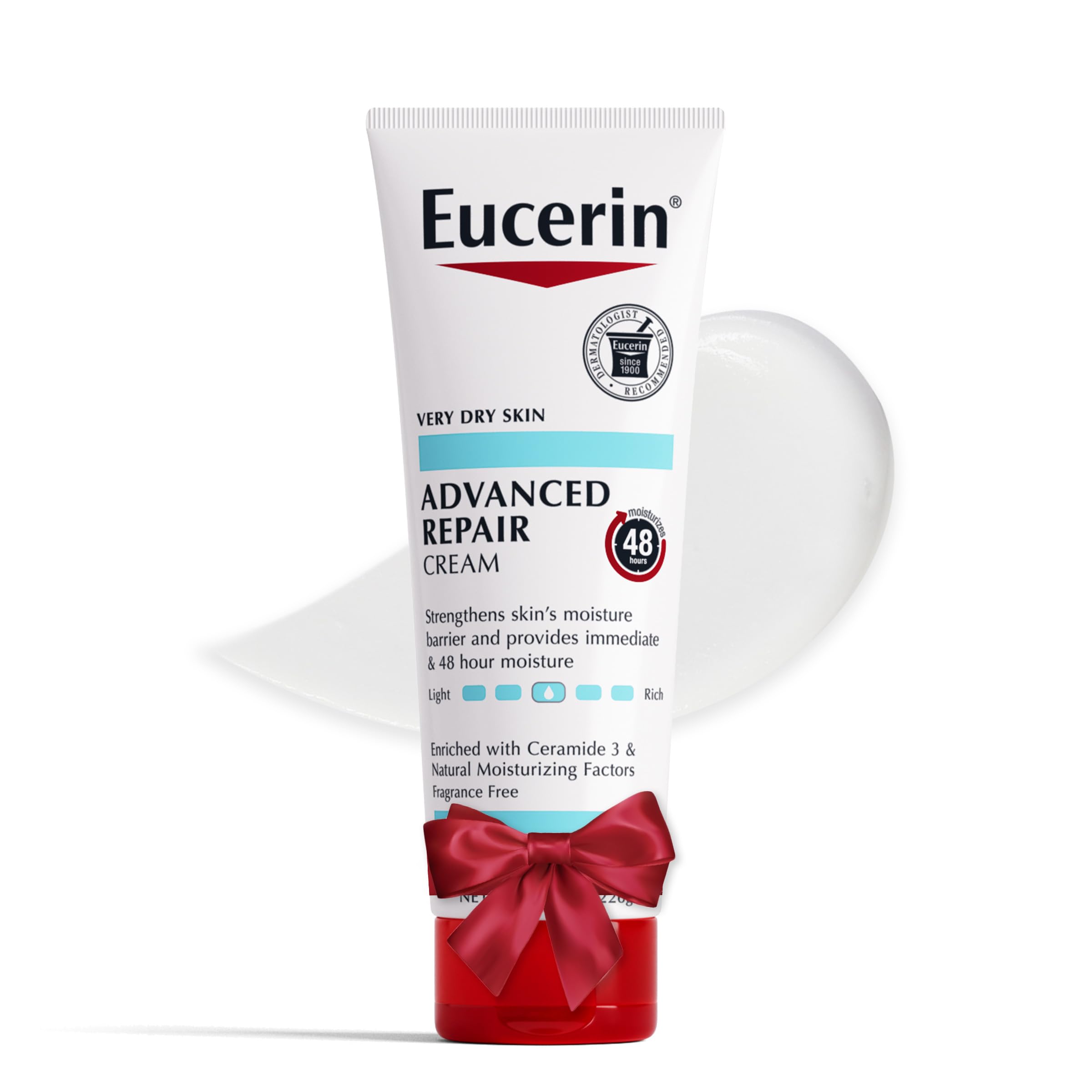 Eucerin Advanced Repair Body Cream for Very Dry Skin - Fragrance Free Daily Moisturizing Lotion, 8 Oz Tube - Ideal for Dry Skin Relief & Hydration at Home or Travel