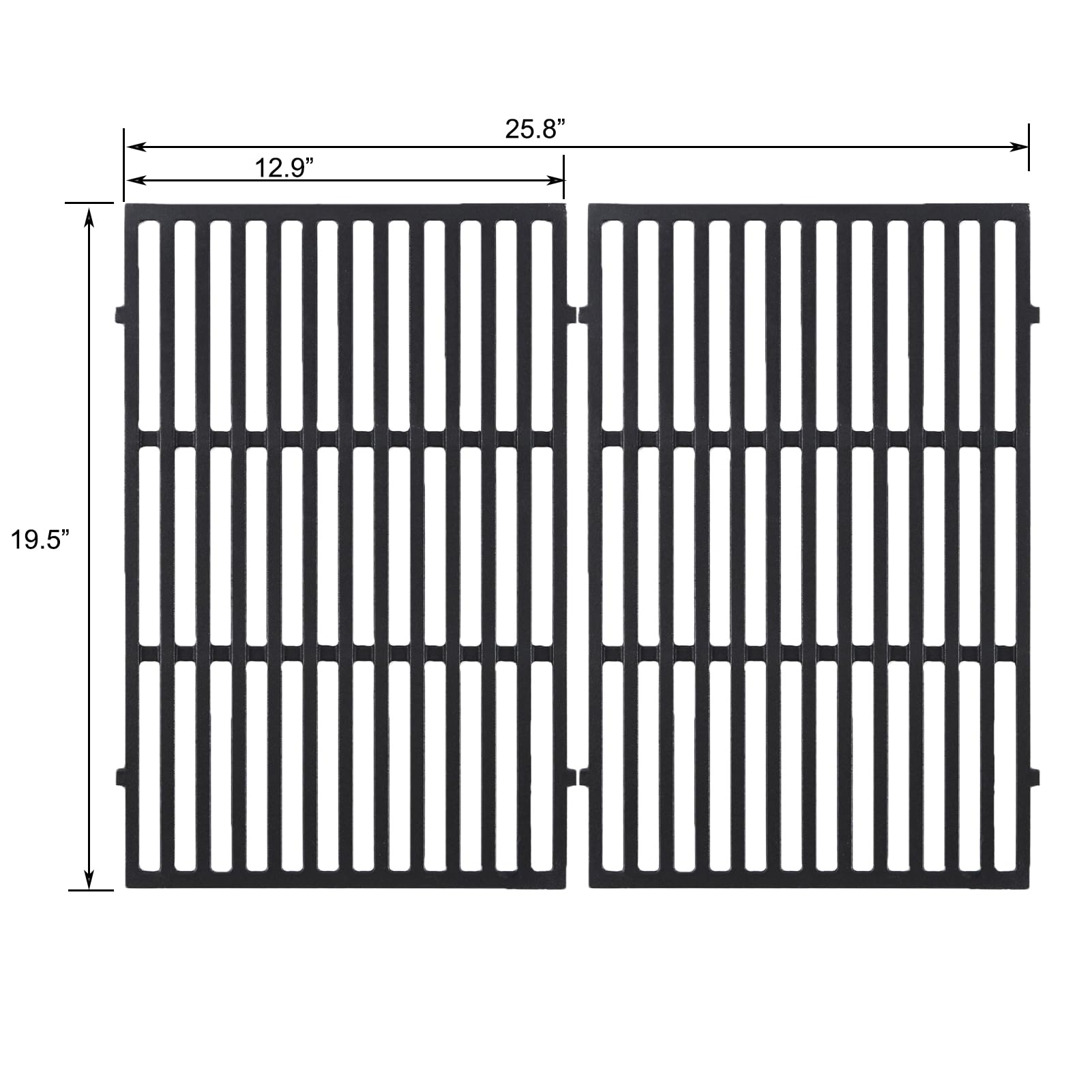 Weber Genesis E-310 E-330 S-310 S-330 Replacement Grill Grates - 19.5 Inch Cast Iron Cooking Grate (Compatible with Genesis 300 Series, Models 7524 & 7528) - Perfect for Backyard BBQs, Outdoor Cooking & Grilling Parties