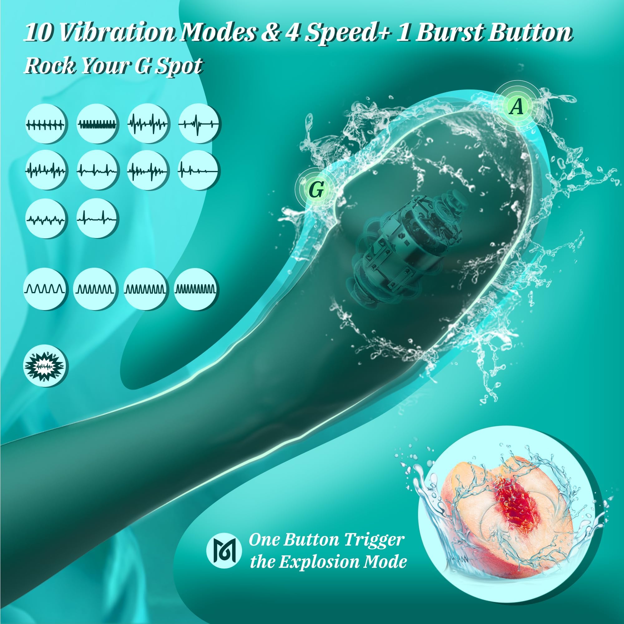 Premium Realistic Curved G-Spot Vibrator for Women - 10 Powerful Vibration Modes & Clitoral Stimulator - Adult Sex Toy for Solo Play & Couples Pleasure - Perfect for G-Spot, Vaginal & Anal Stimulation - Enhance Intimacy & Spice Up Your Sex Life