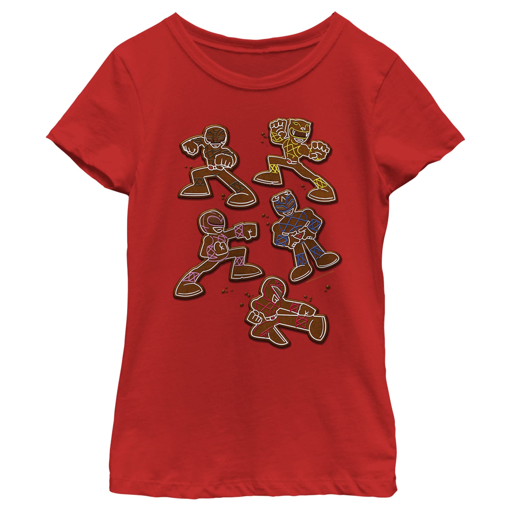 Girl's Power Rangers Graphic T-Shirt - Fun Cartoon Character Tee for Kids - Perfect for Birthday Parties, Cosplay & Everyday Wear