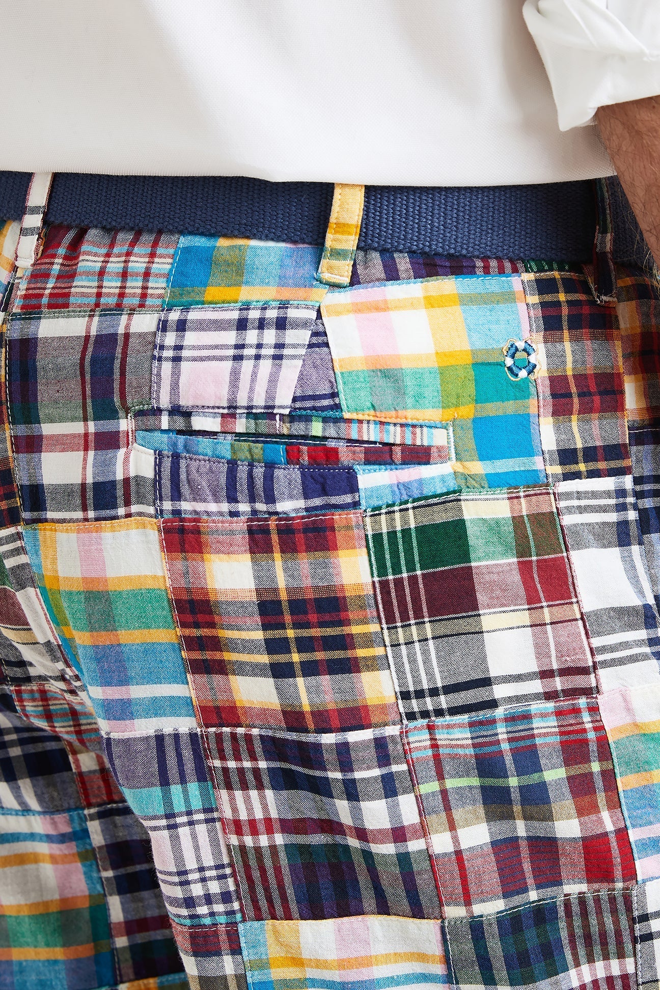 Cisco Short Falmouth Patch Madras Shirt - Stylish Casual Button Down for Men | Perfect for Summer Outings & Beach Vacations
