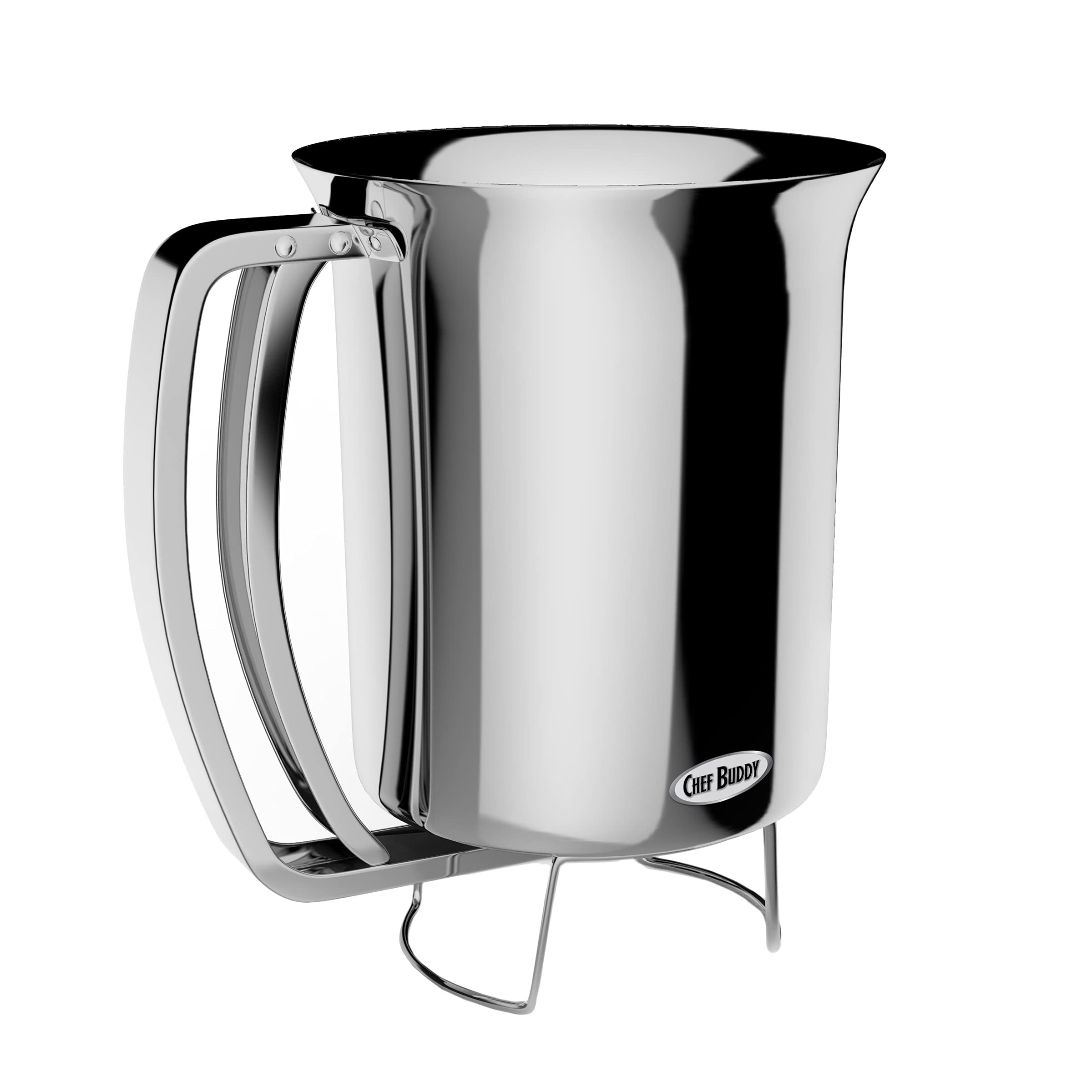 Premium Stainless Steel Pancake Batter Dispenser - No Drip Pourer for Perfect Pancakes, Waffles, Cupcakes & Muffins - 4.25